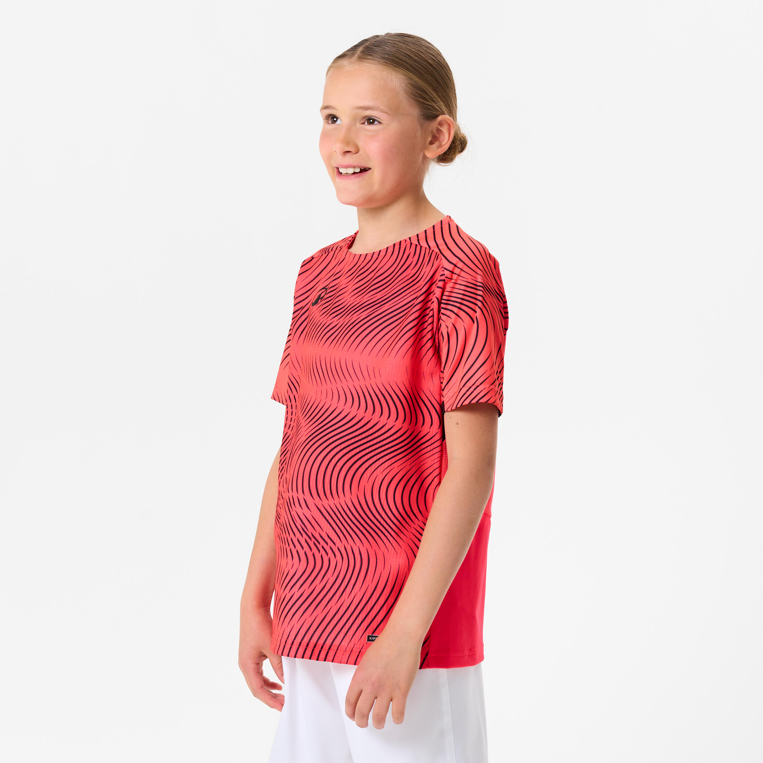 KIPSTA Kids' Football Shirt Club Wavy - Pink/Black