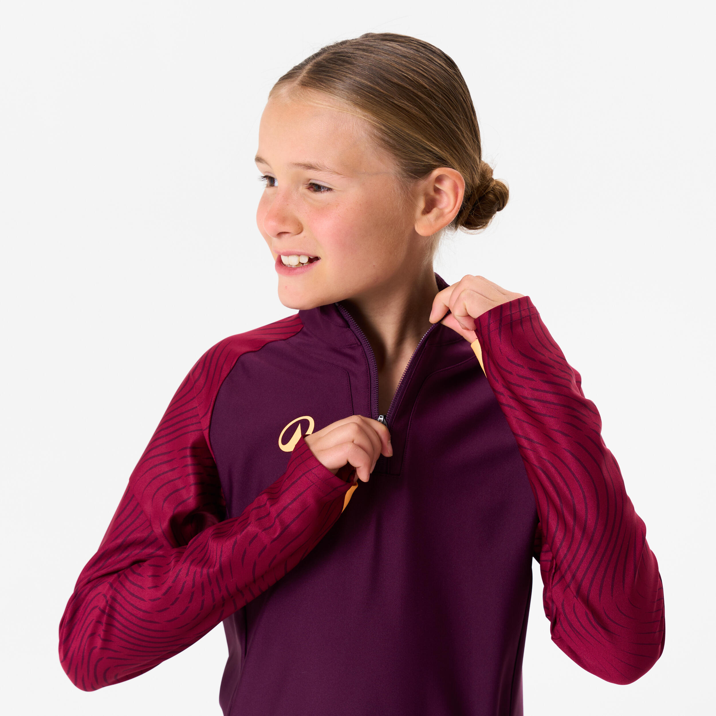 Felpa bambino 1/2 Zip CLUB Wavy bordeaux  3/7
