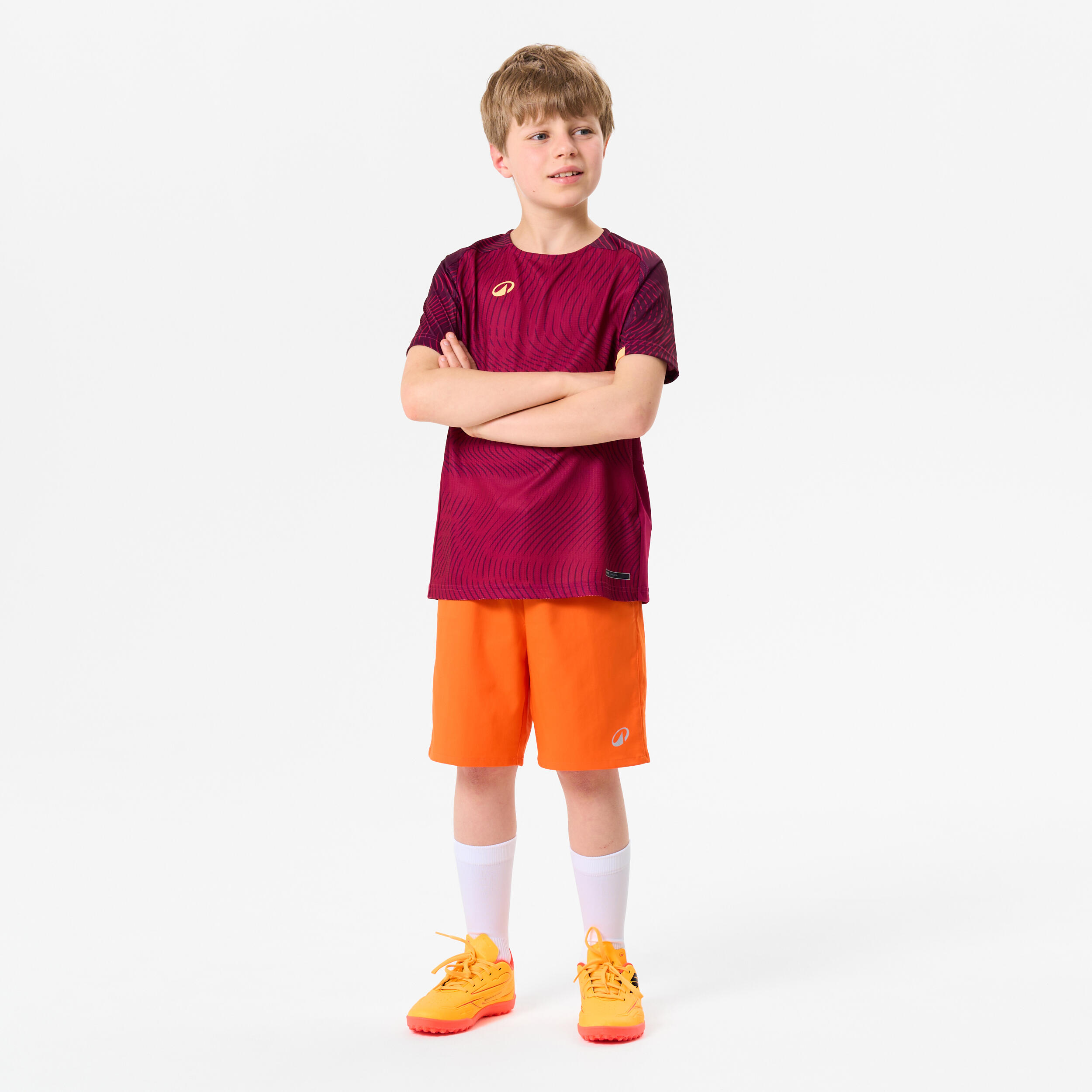 Maglia calcio BAMBINO CLUB Wavy Bordeaux-Arancione 2/5