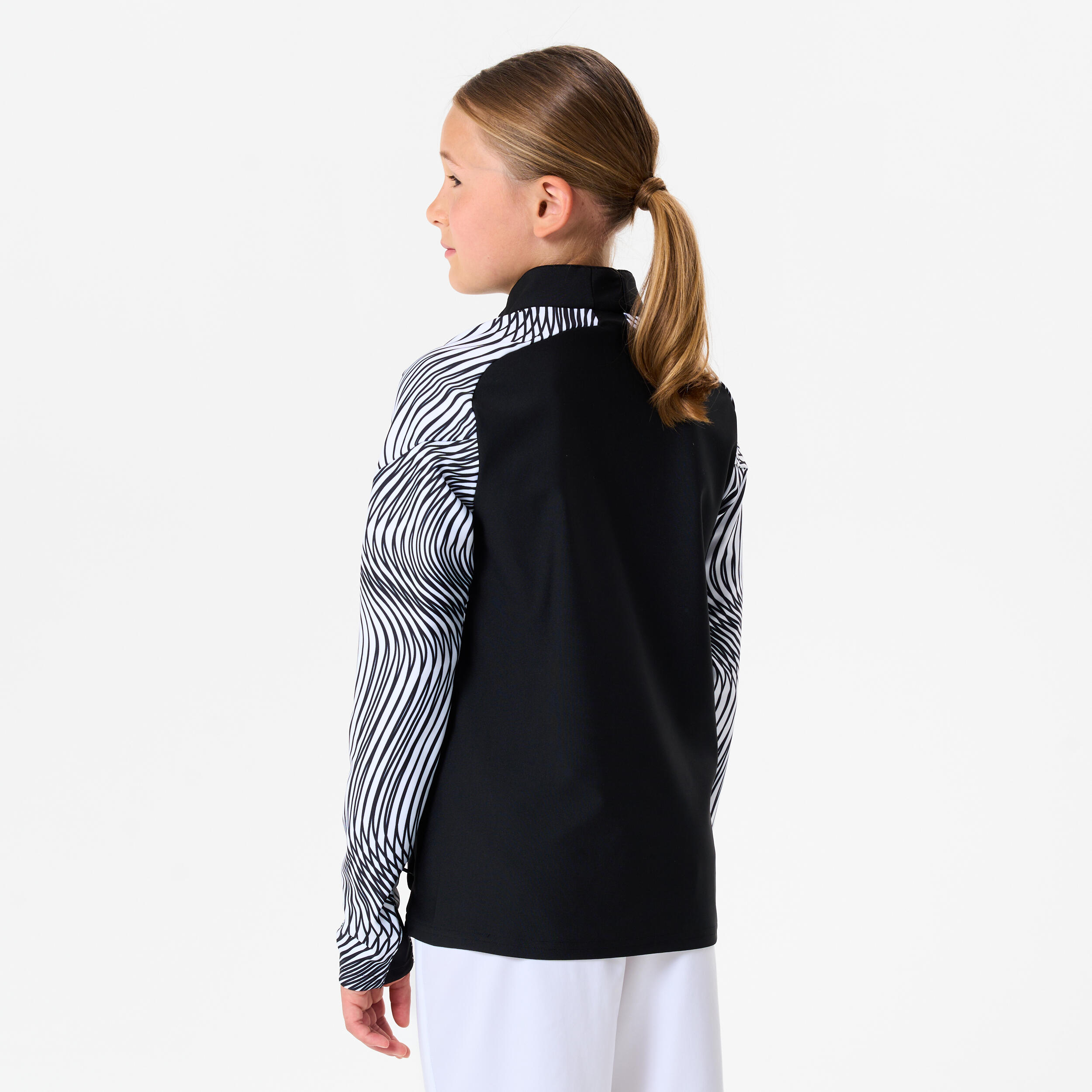 Felpa bambino 1/2 Zip CLUB Wavy nero-bianco 4/6
