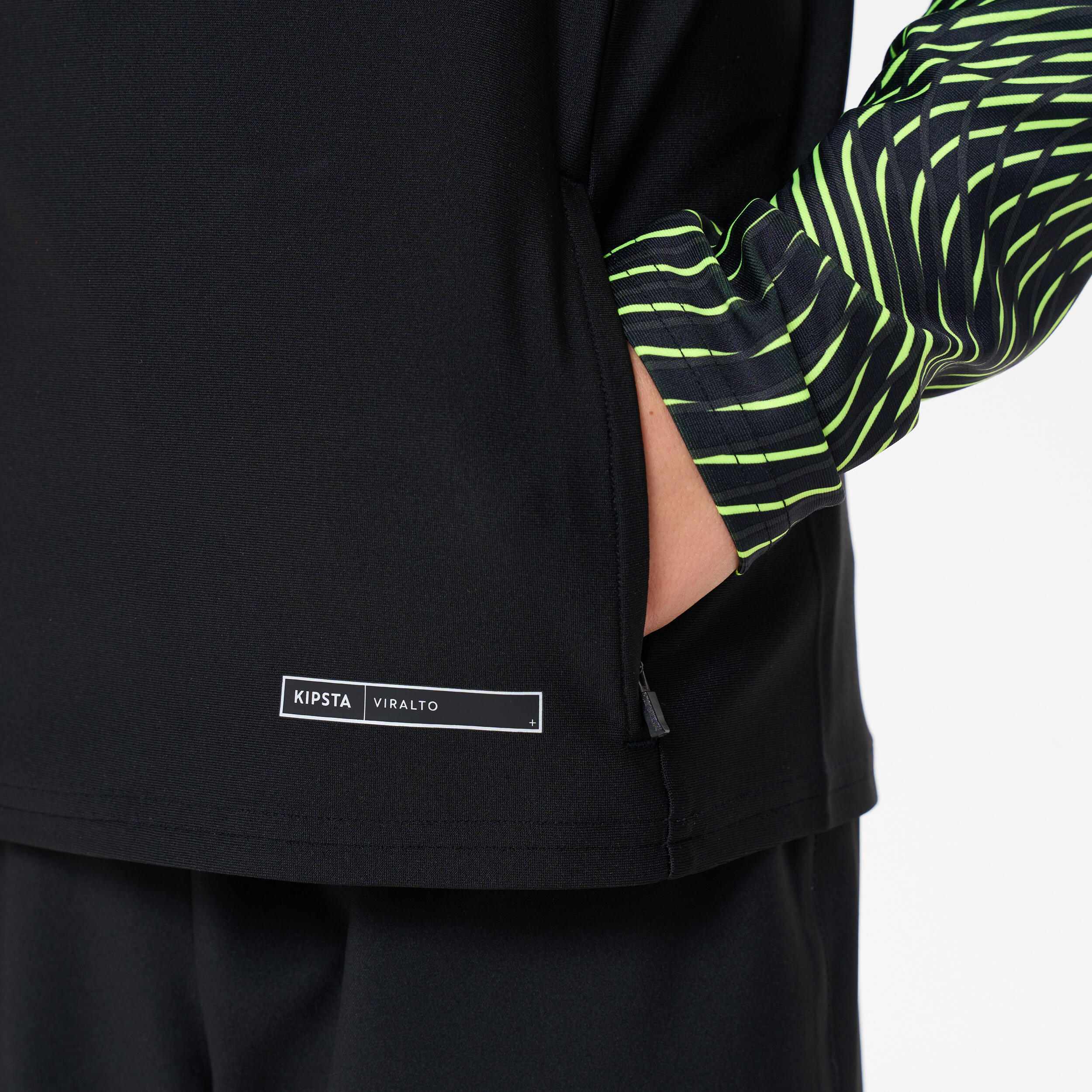 Training top kind Club Wavy zwart/fluogeel 5/6