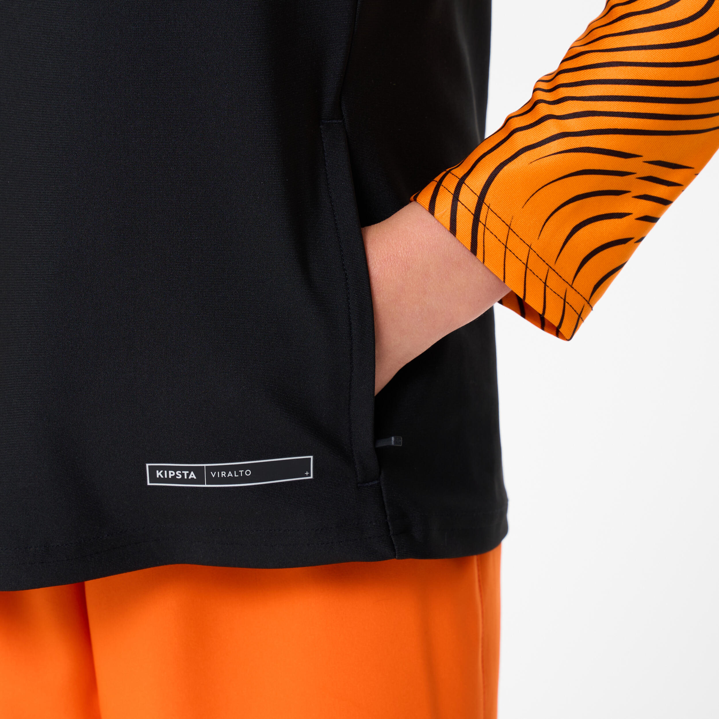 Felpa bambino 1/2 Zip CLUB Wavy nero-arancione 5/6