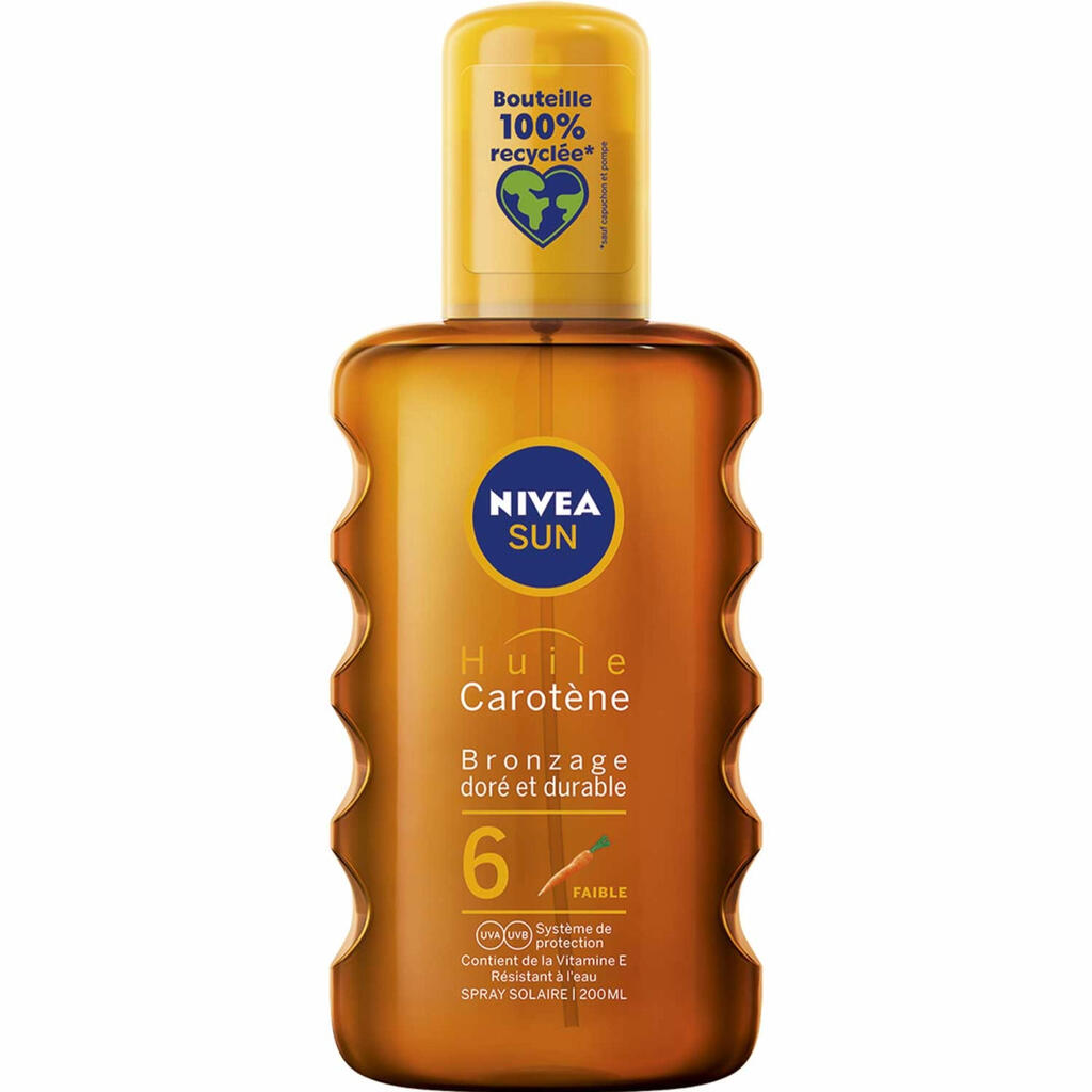 NIVEA SUN Carotène, Huile Protectrice en spray Bronzage Intense, SPF 6, 200ml