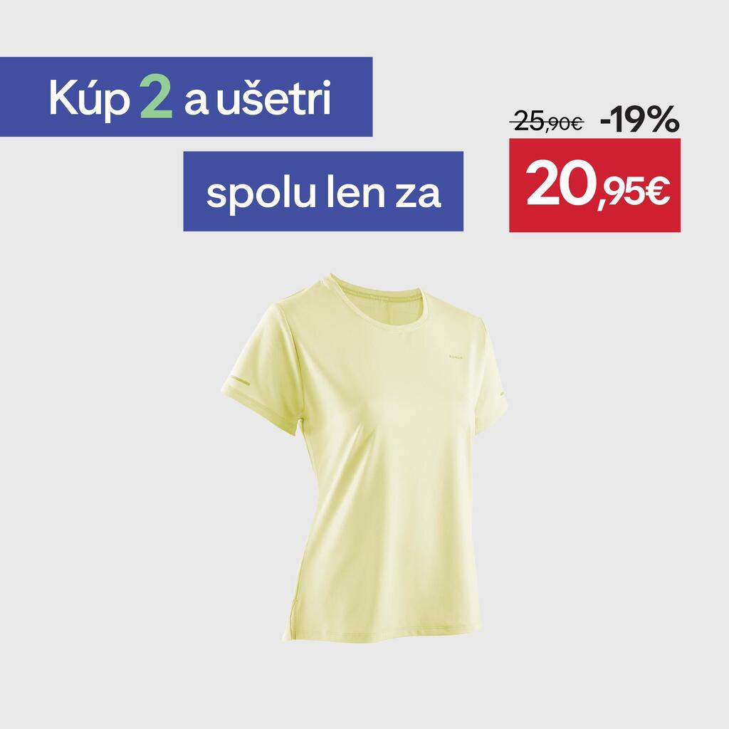 Dámske bežecké tričko Run 500 Dry priedušné žlté