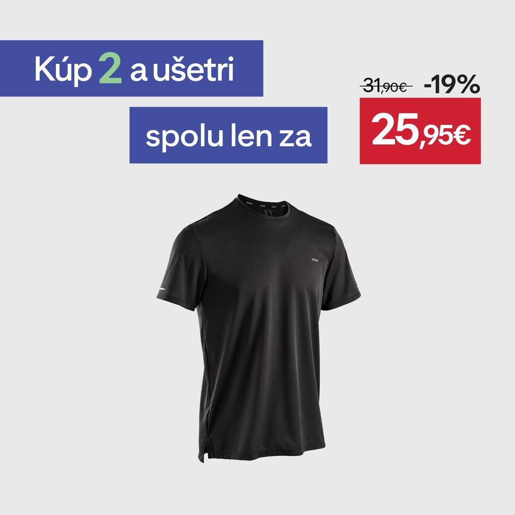 Pánske bežecké tričko Run 500 Dry priedušné čierne