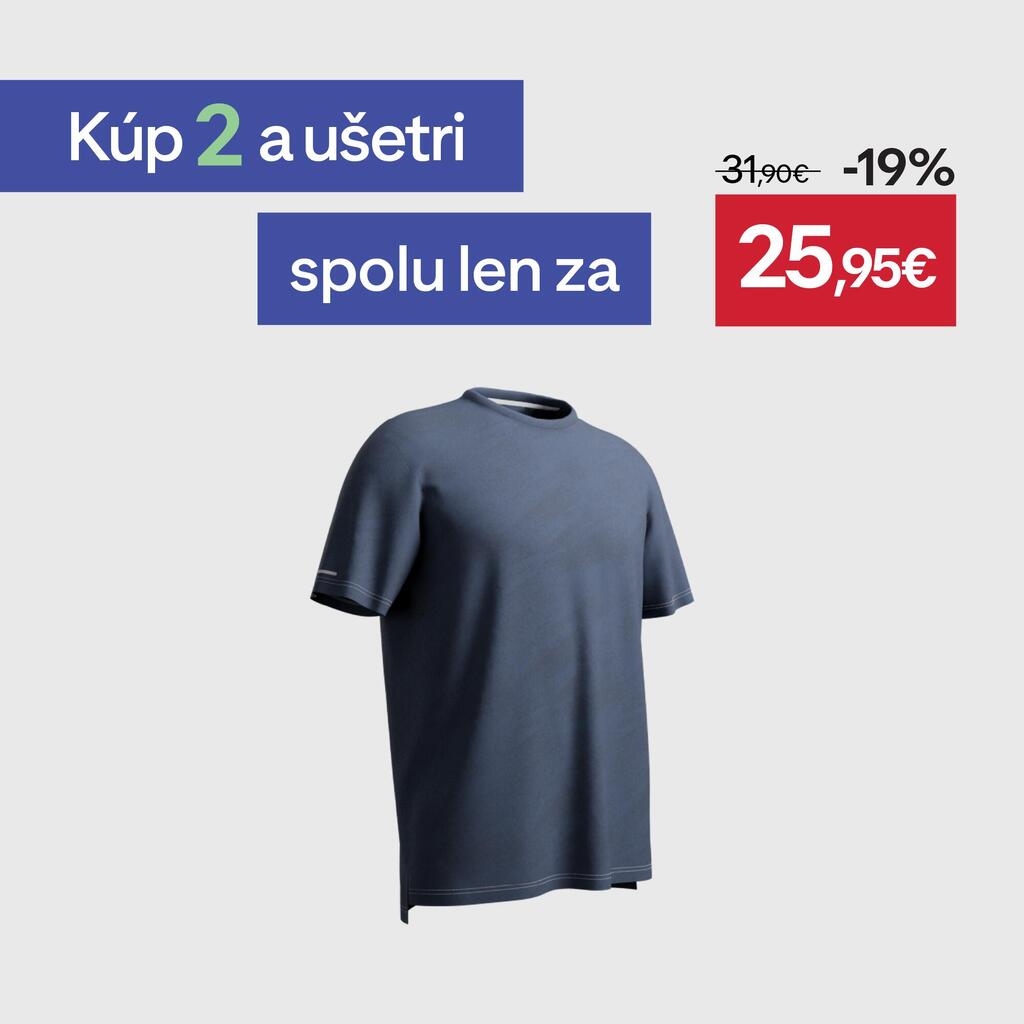 Pánske bežecké tričko Run 500 priedušné modro-čierne