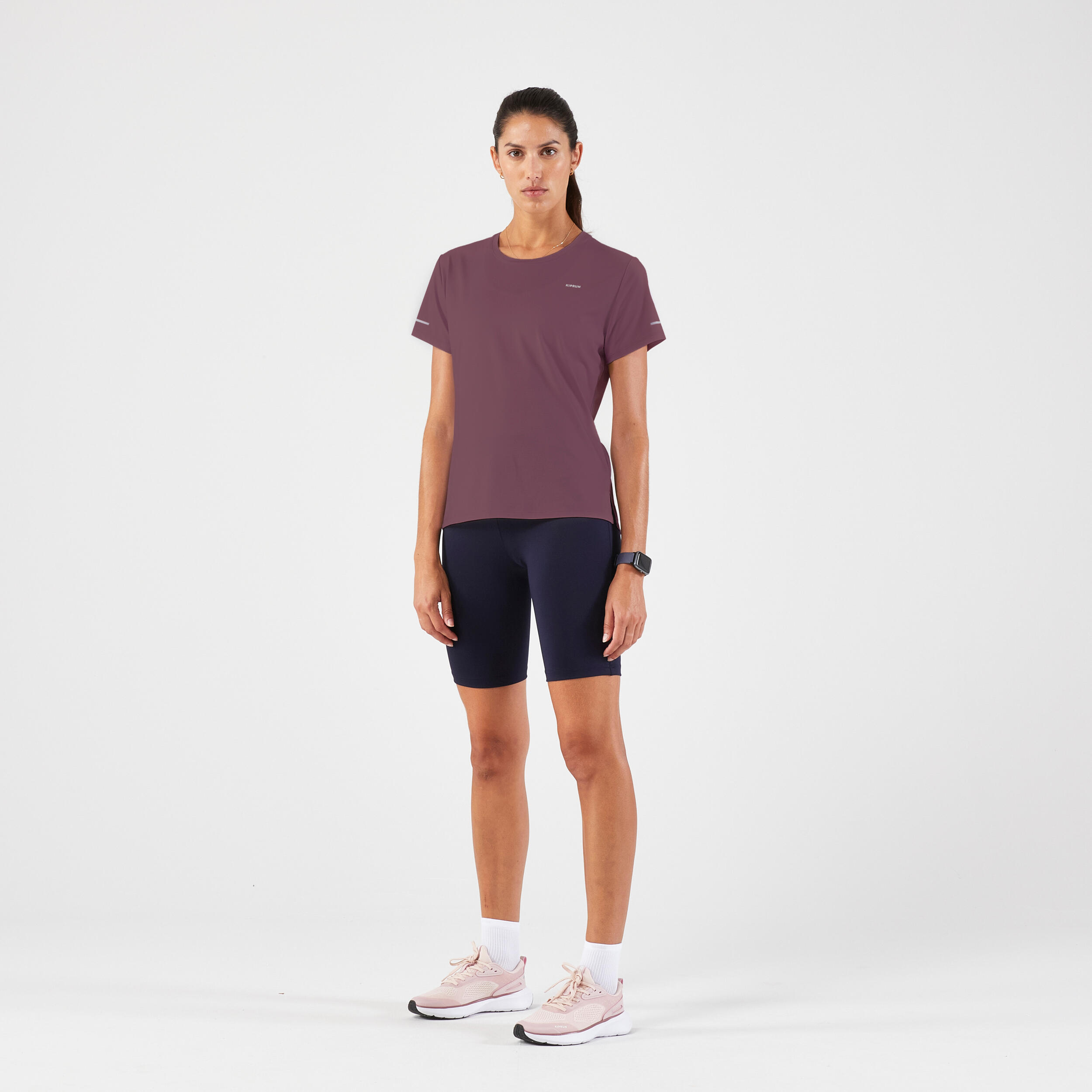 KIPRUN Run 500 Dry Women's Breathable Running T-shirt - Burgundy