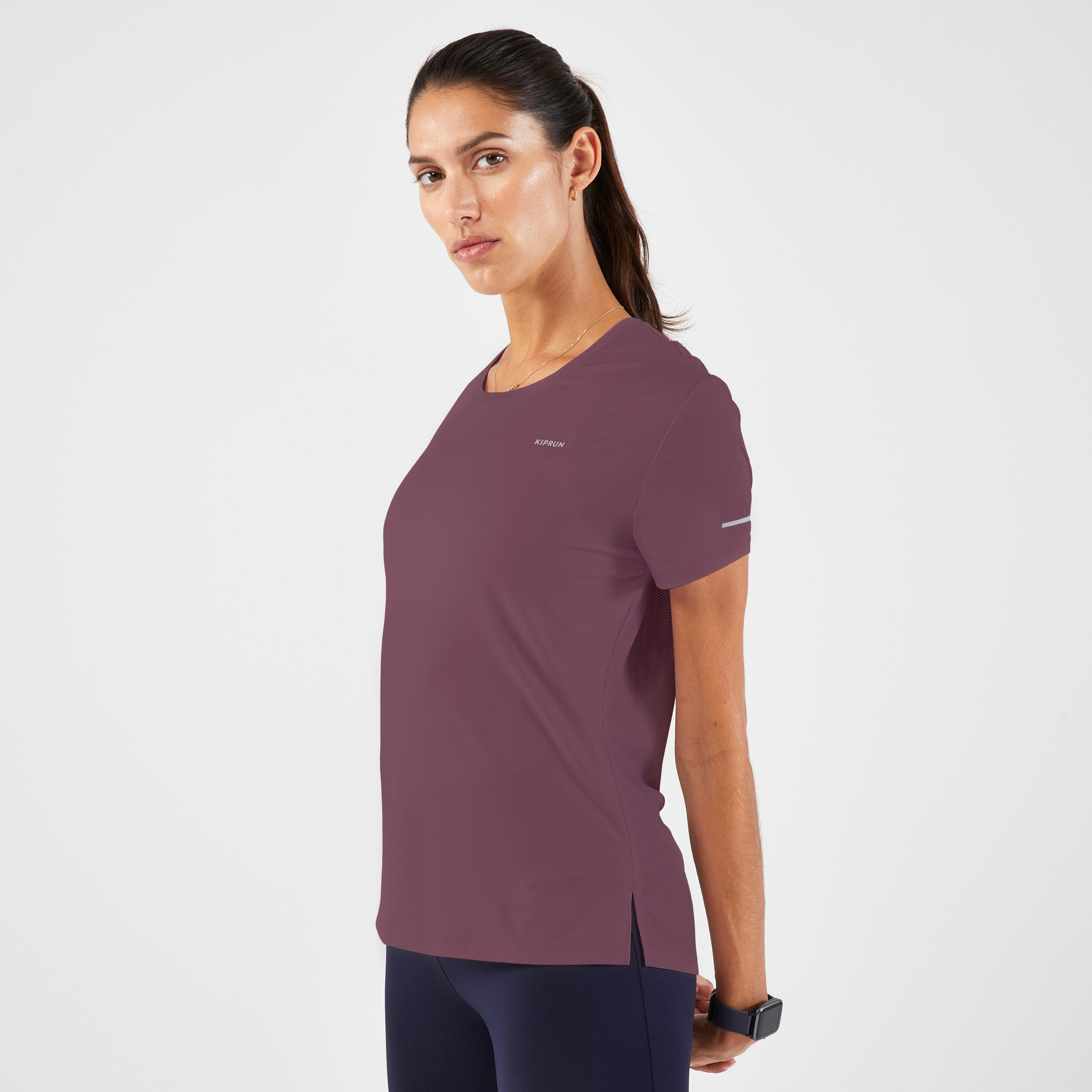 KIPRUN Run 500 Dry Women's Breathable Running T-shirt - Burgundy 3/7