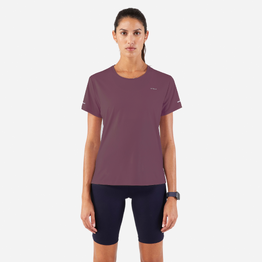 T-shirt running respirant Femme - KIPRUN Run 500 Dry bordeaux