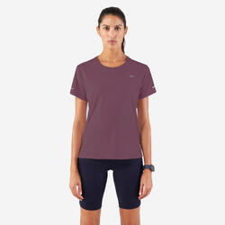 T-shirt running respirant Femme - KIPRUN Run 500 Dry bordeaux