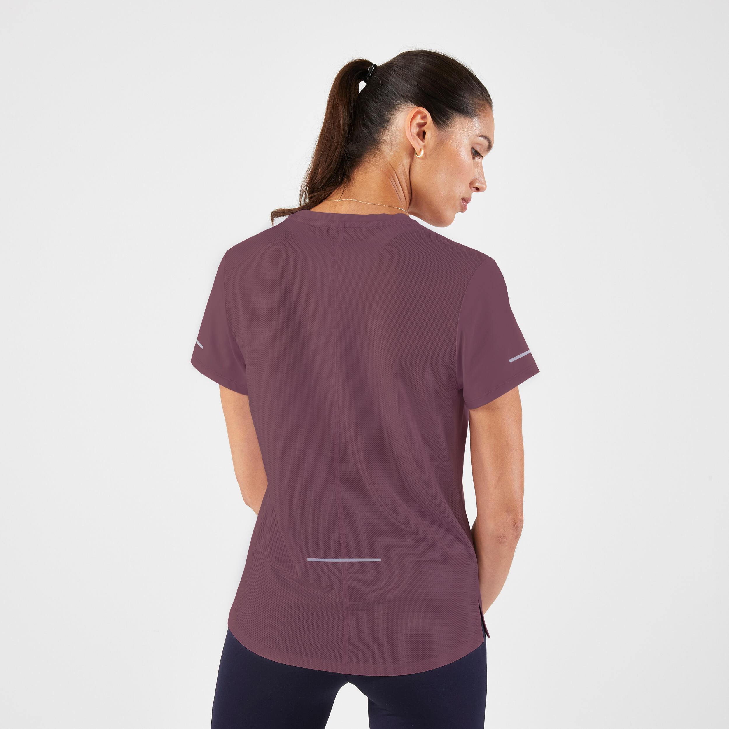 KIPRUN Run 500 Dry Women's Breathable Running T-shirt - Burgundy 4/7
