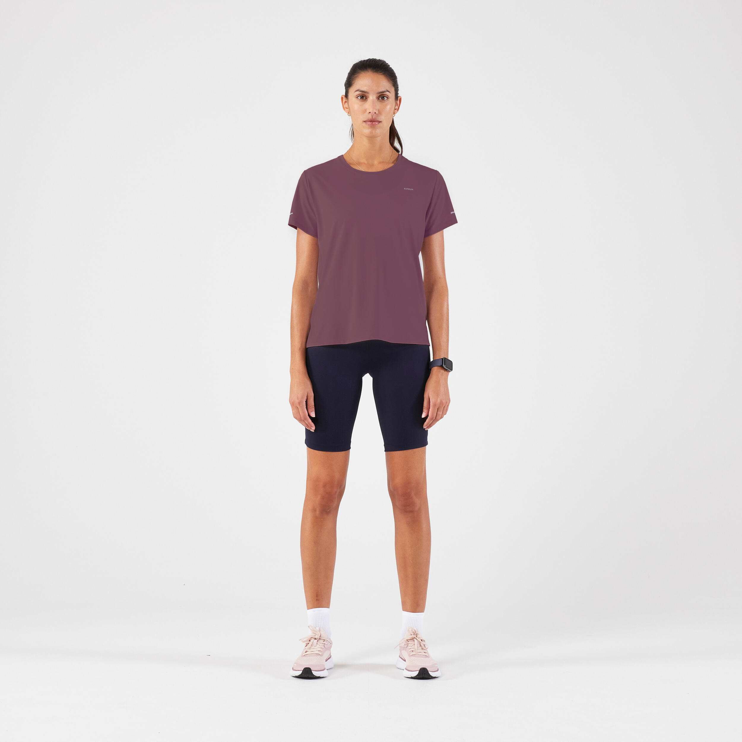 KIPRUN Run 500 Dry Women's Breathable Running T-shirt - Burgundy
