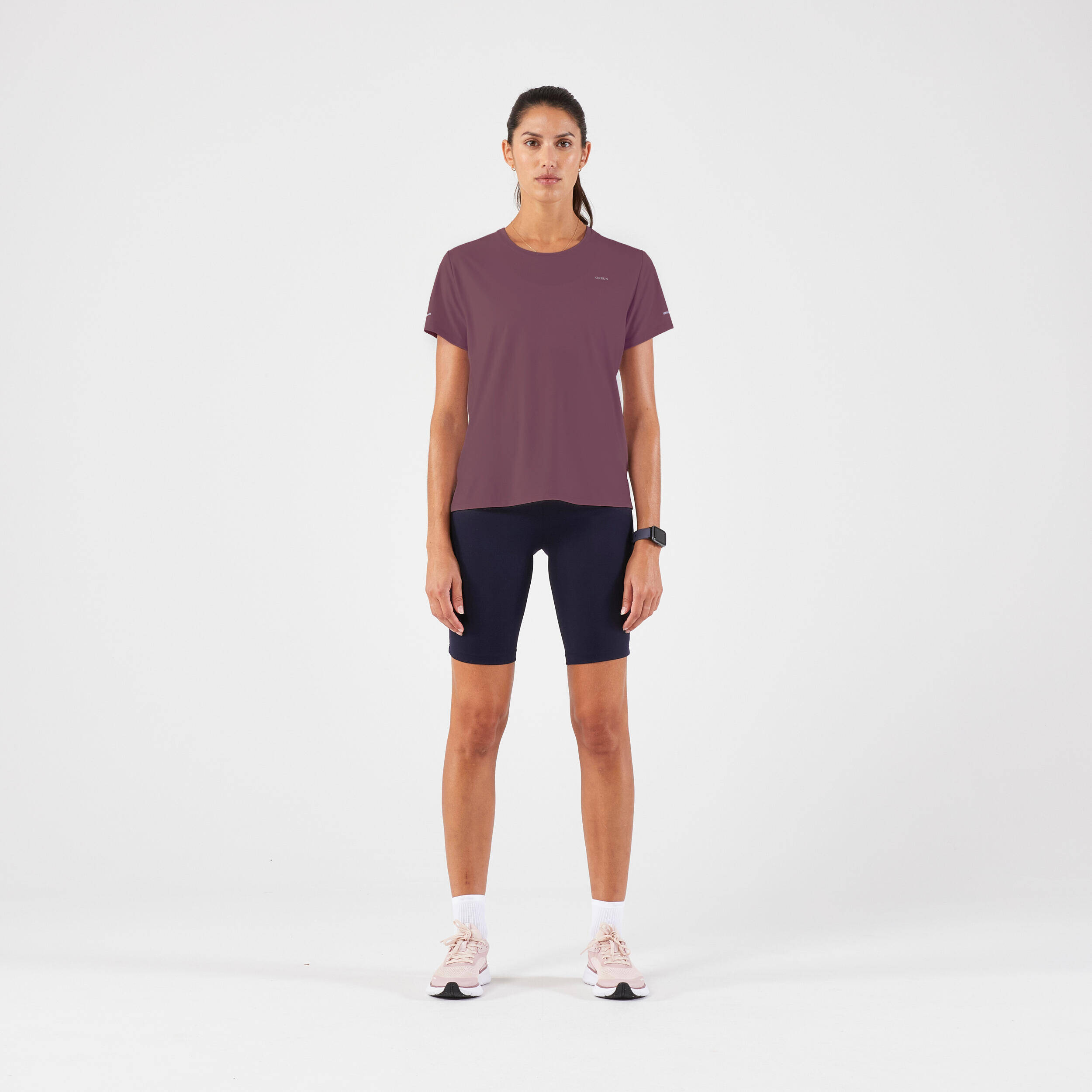 KIPRUN Run 500 Dry Women's Breathable Running T-shirt - Burgundy -  2