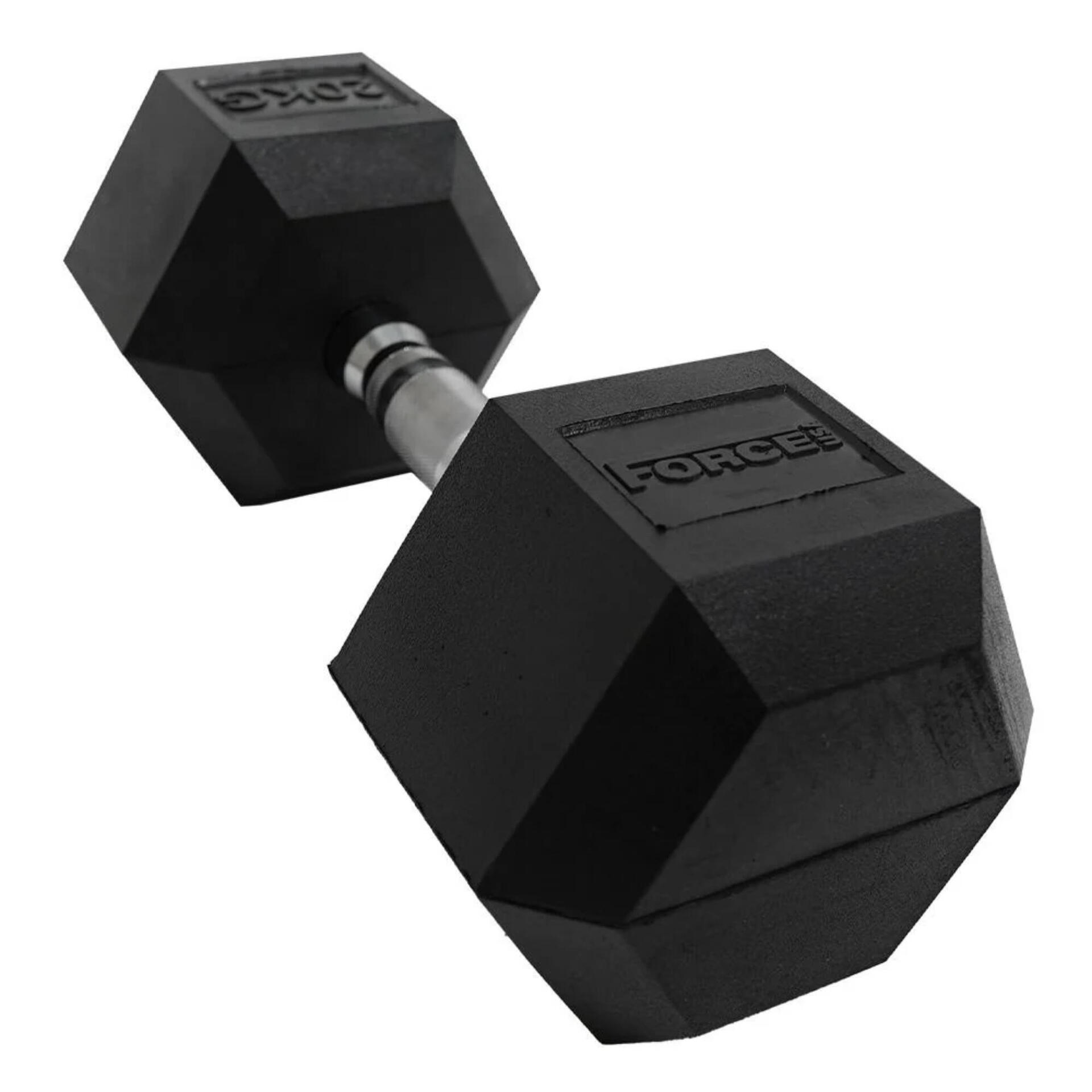Rubber Hex Hex Dumbbells 15kg Solid Strength 15kg Rubber Coated