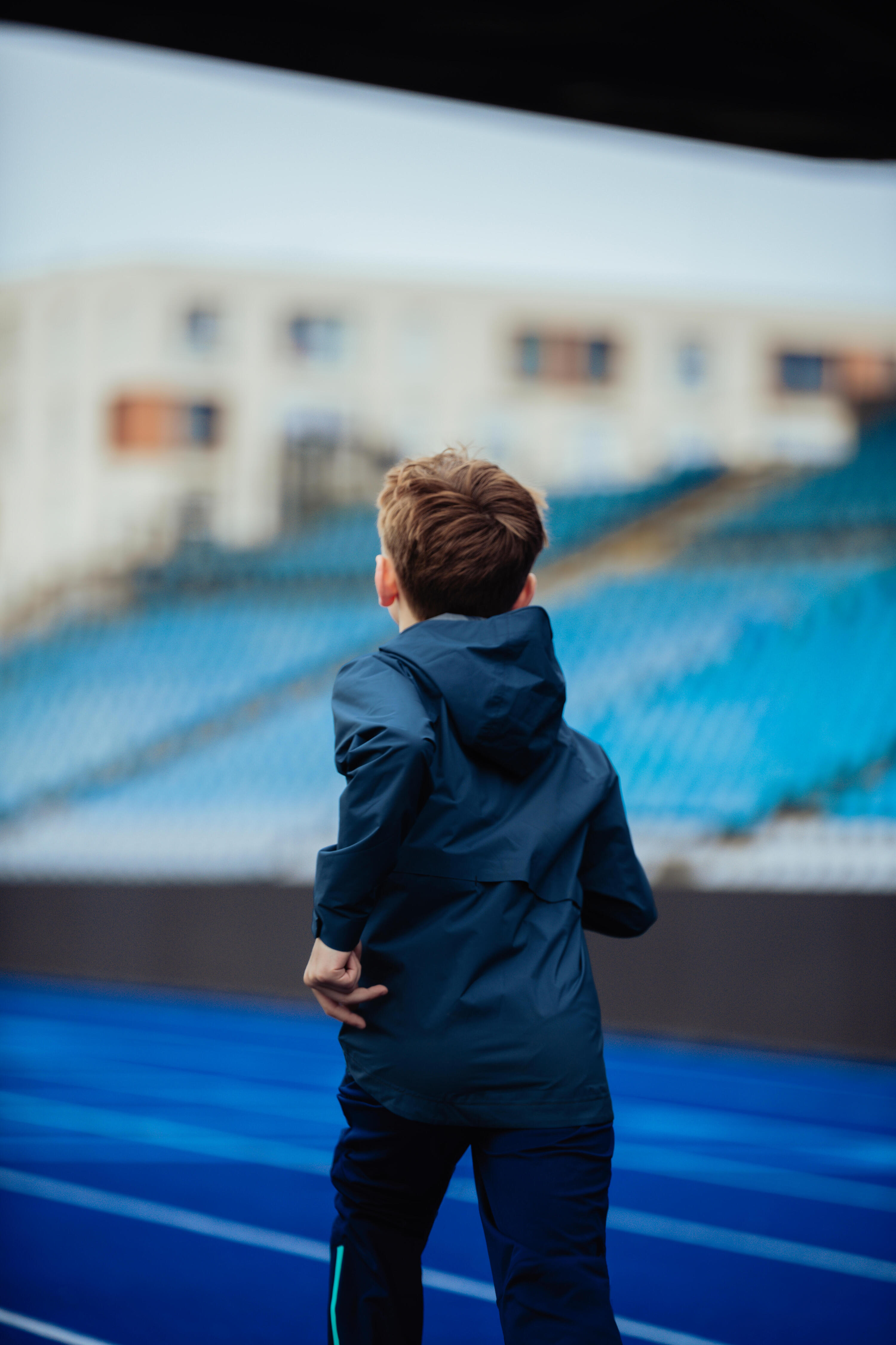 Regenjack voor hardlopen kinderen Rain 900 diepblauw 11/13