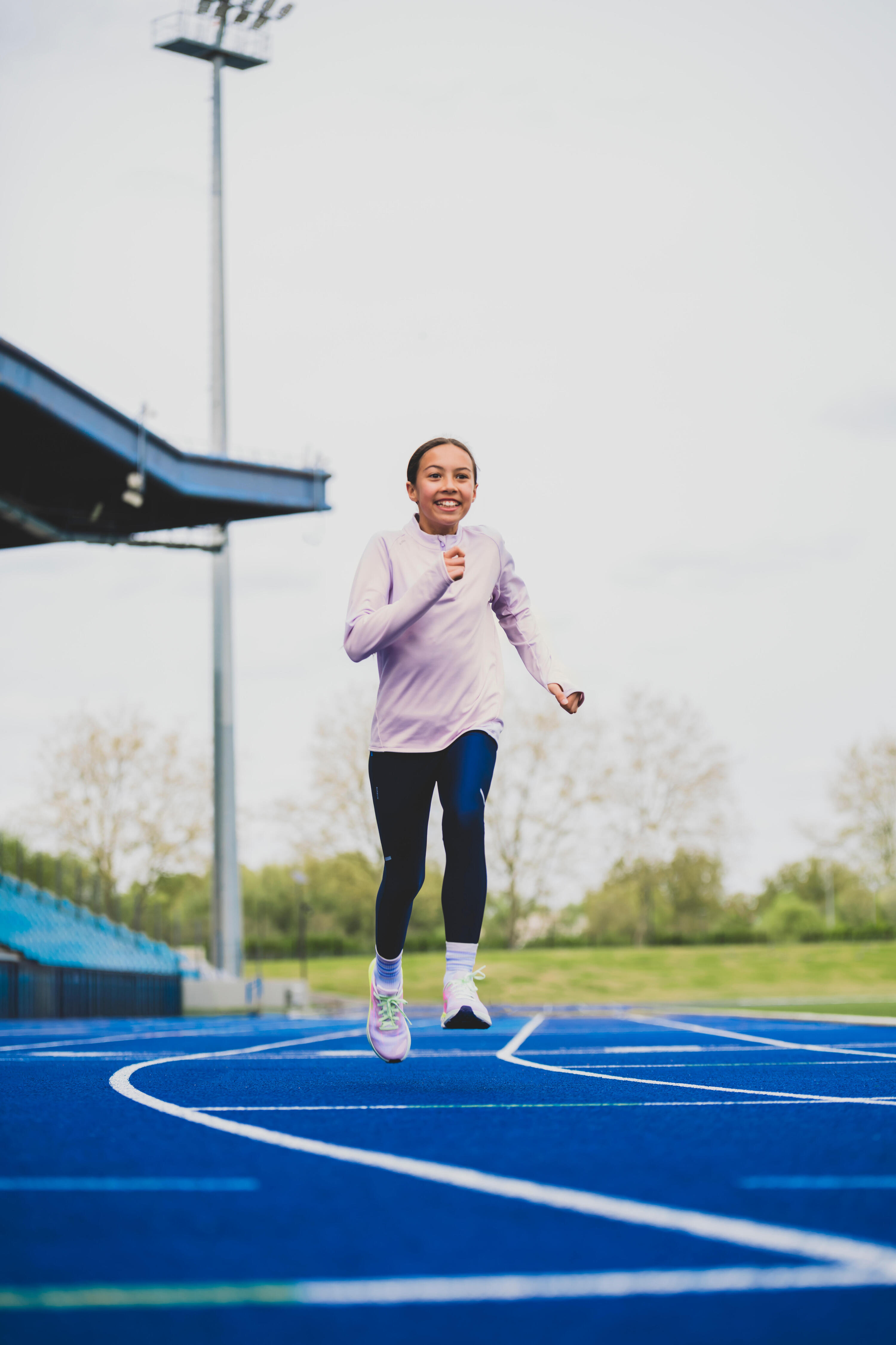 Lauftight atmungsaktiv Kiprun Dry Kinder marineblau 9/14