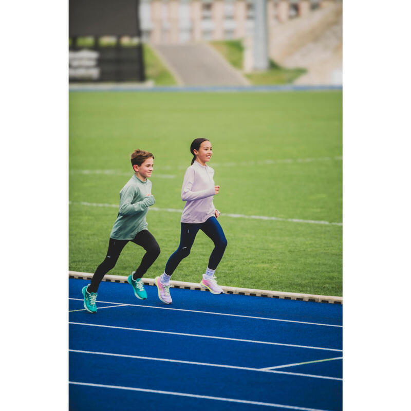 Colanți Respiranți Alergare Kiprun Dry Bleumarin Copii