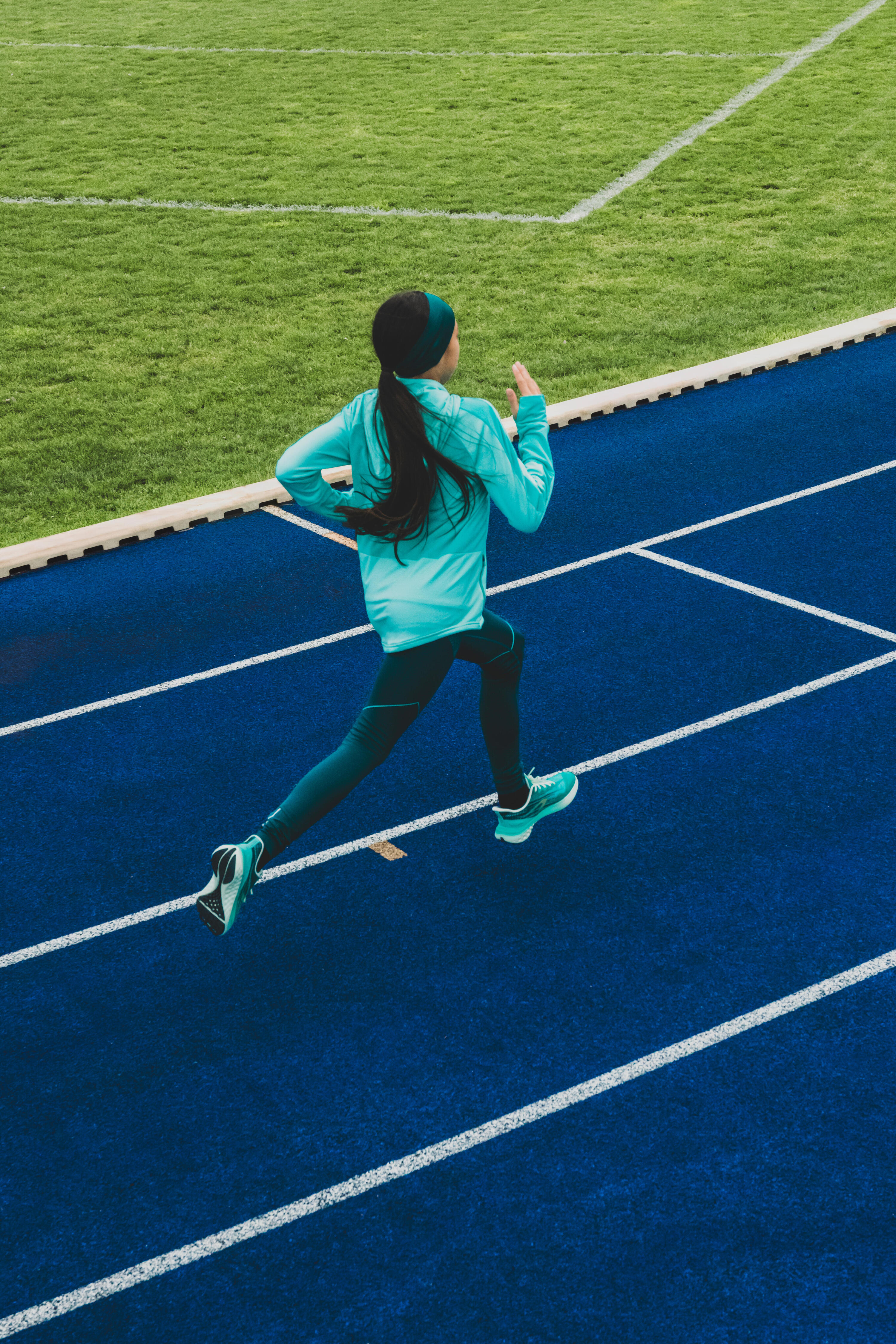 Leggings running bambino CARE 500 verde scuro 9/12