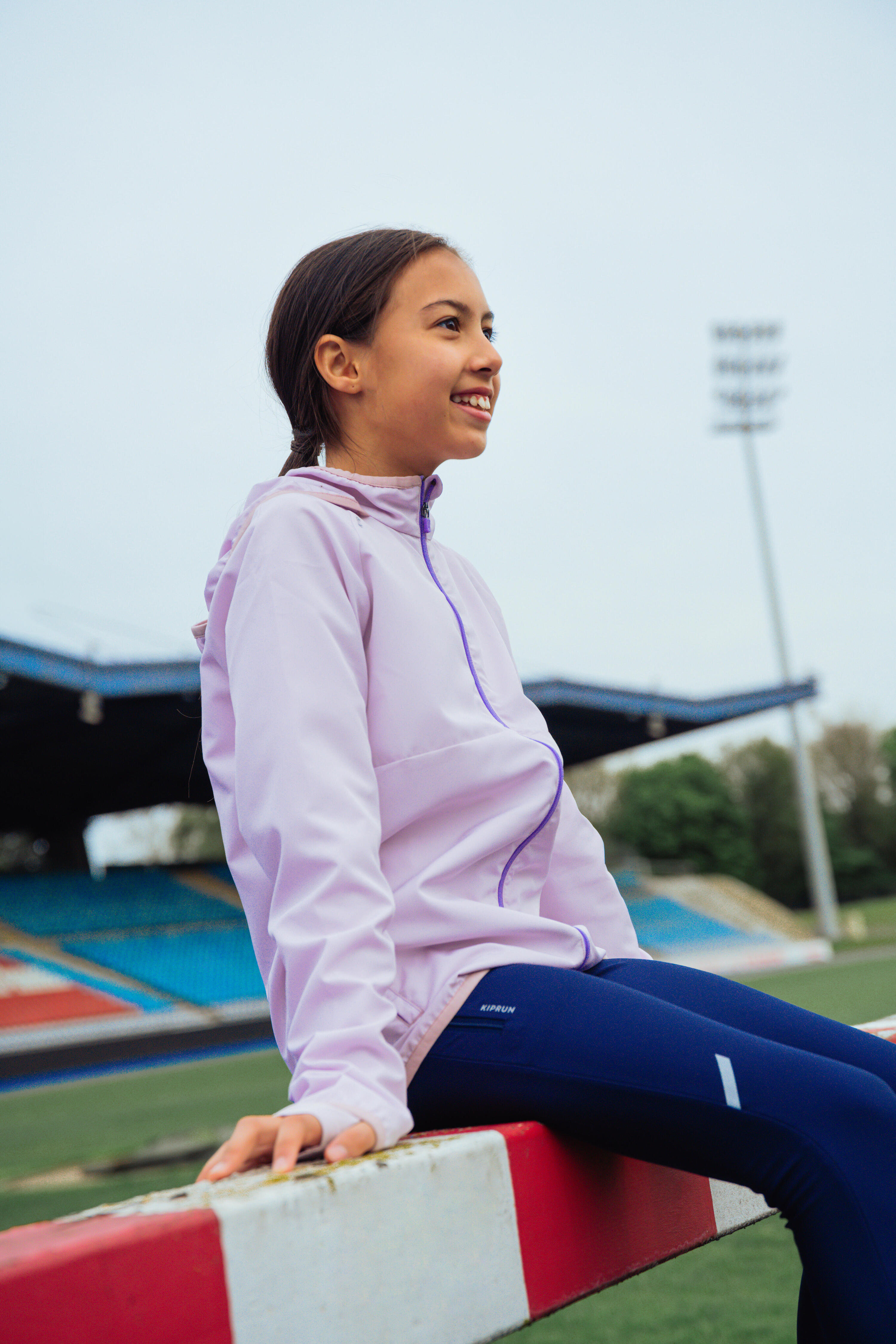 Lauftight atmungsaktiv Kiprun Dry Kinder marineblau 14/14