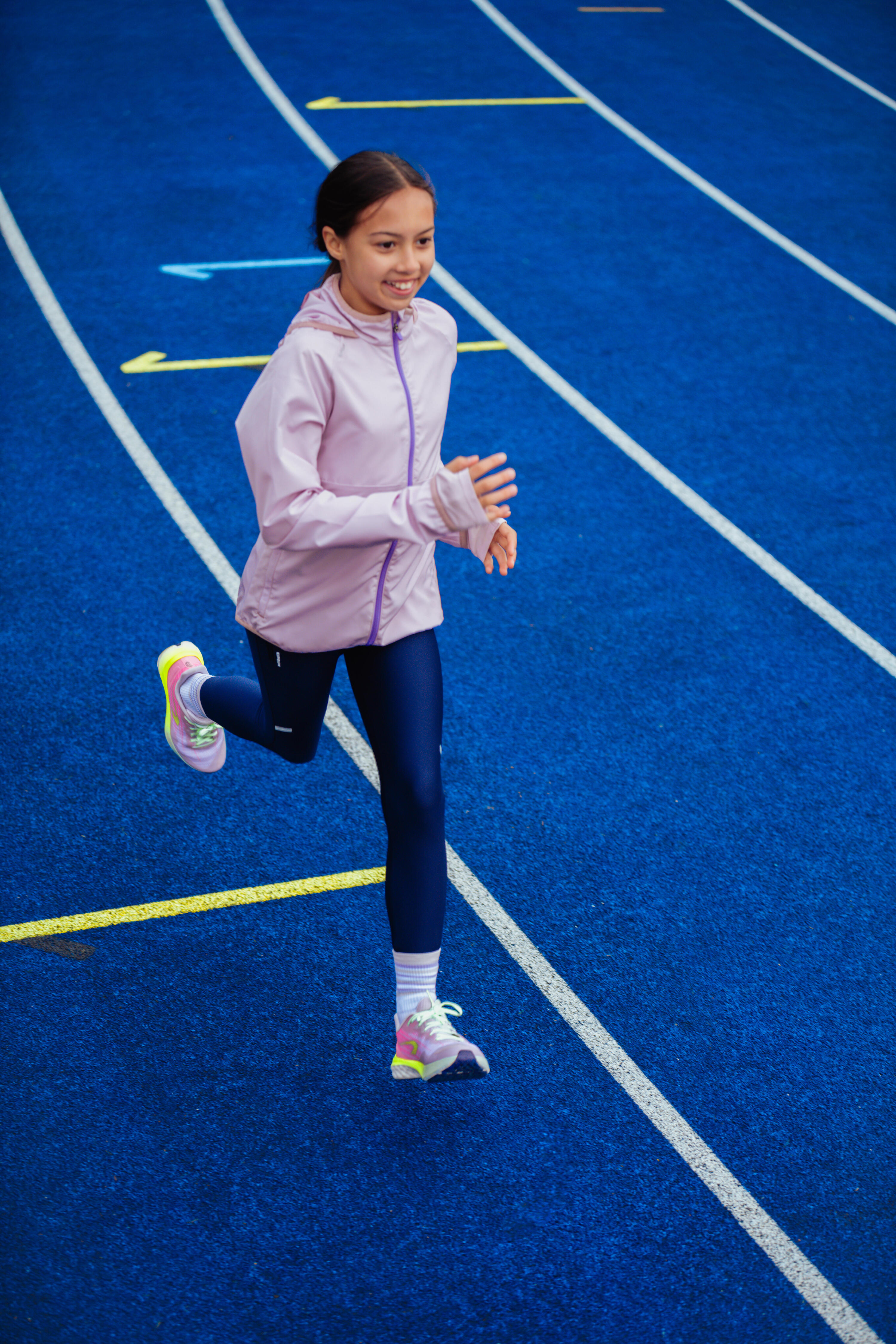 Lauftight atmungsaktiv Kiprun Dry Kinder marineblau 13/14