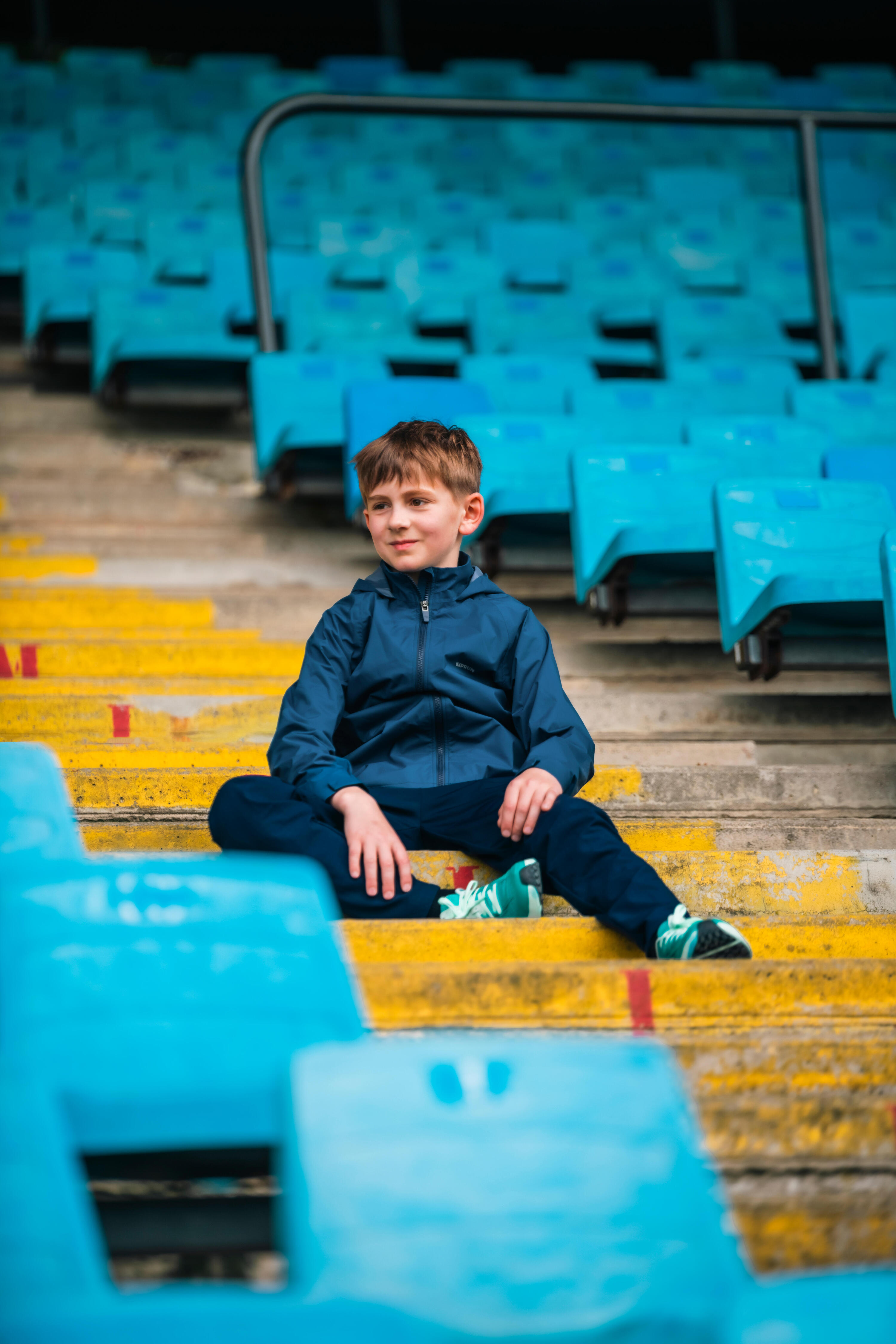 Regenjack voor hardlopen kinderen Rain 900 diepblauw 10/13