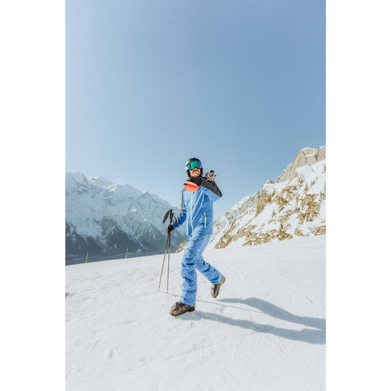 Pantalon schi și snowboard foarte călduros și respirant 500 albastru bărbați