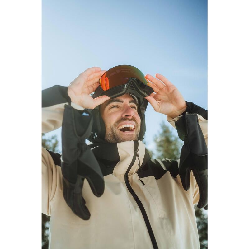 Erkek Kayak/Snowboard Montu - Bej/Siyah - 500
