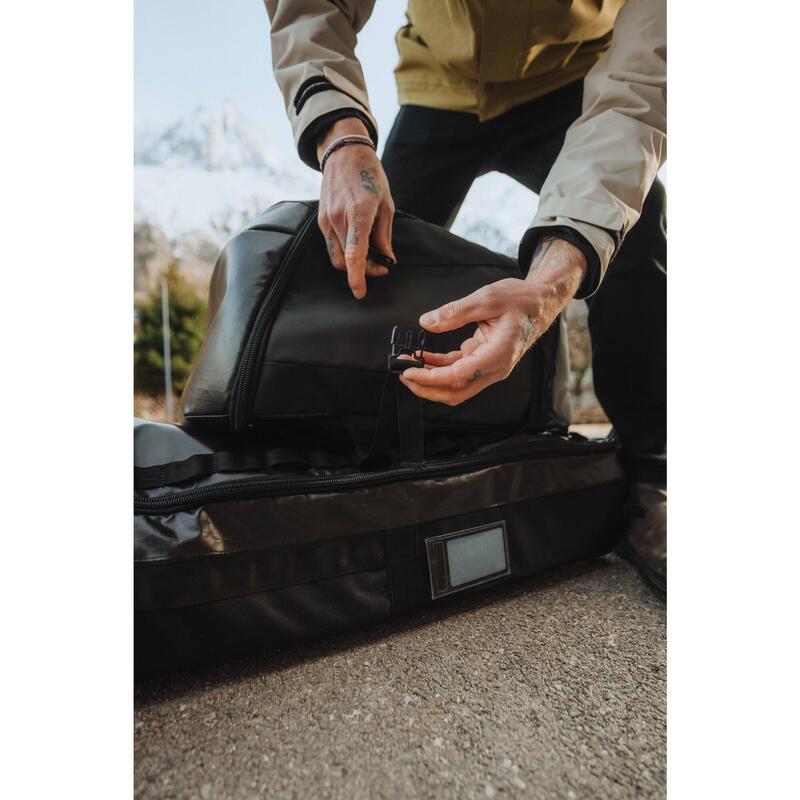 Tekerlekli Kayak/Board Taşıma Kılıfı - 2 Çift Kayak veya 2 Board - Siyah - 900