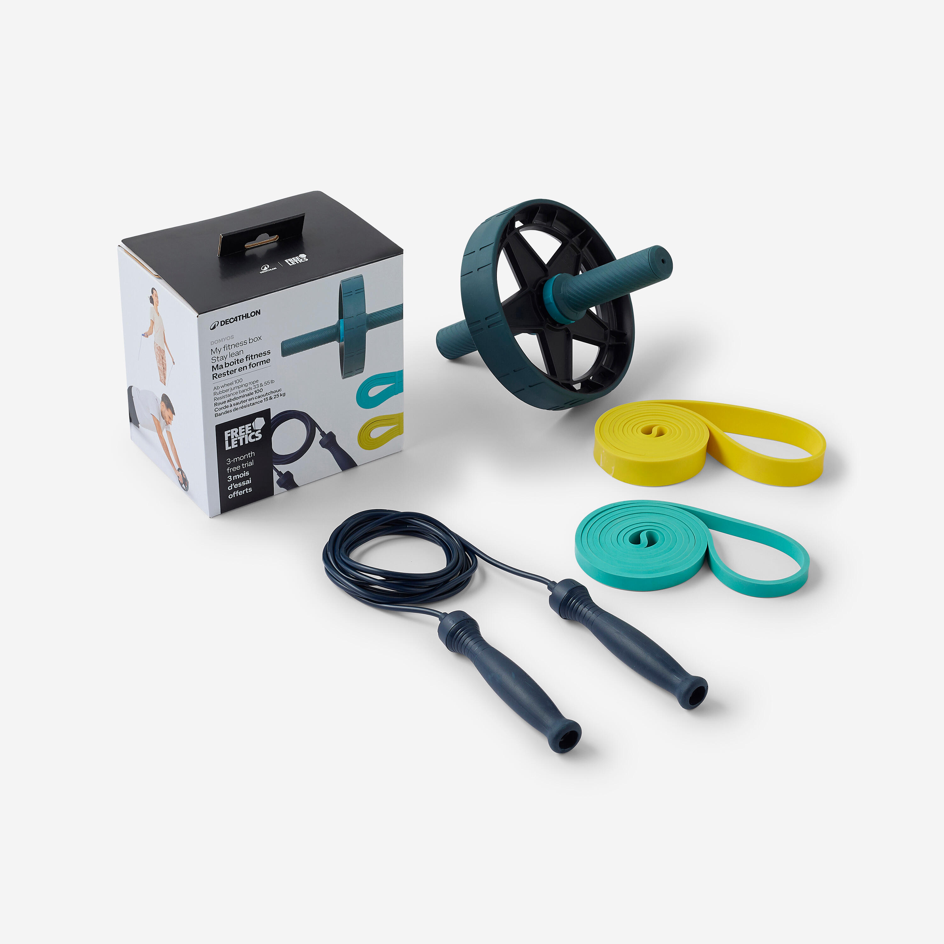 Caixa de fitness my fitness box com oferta de 3 meses de freeletics