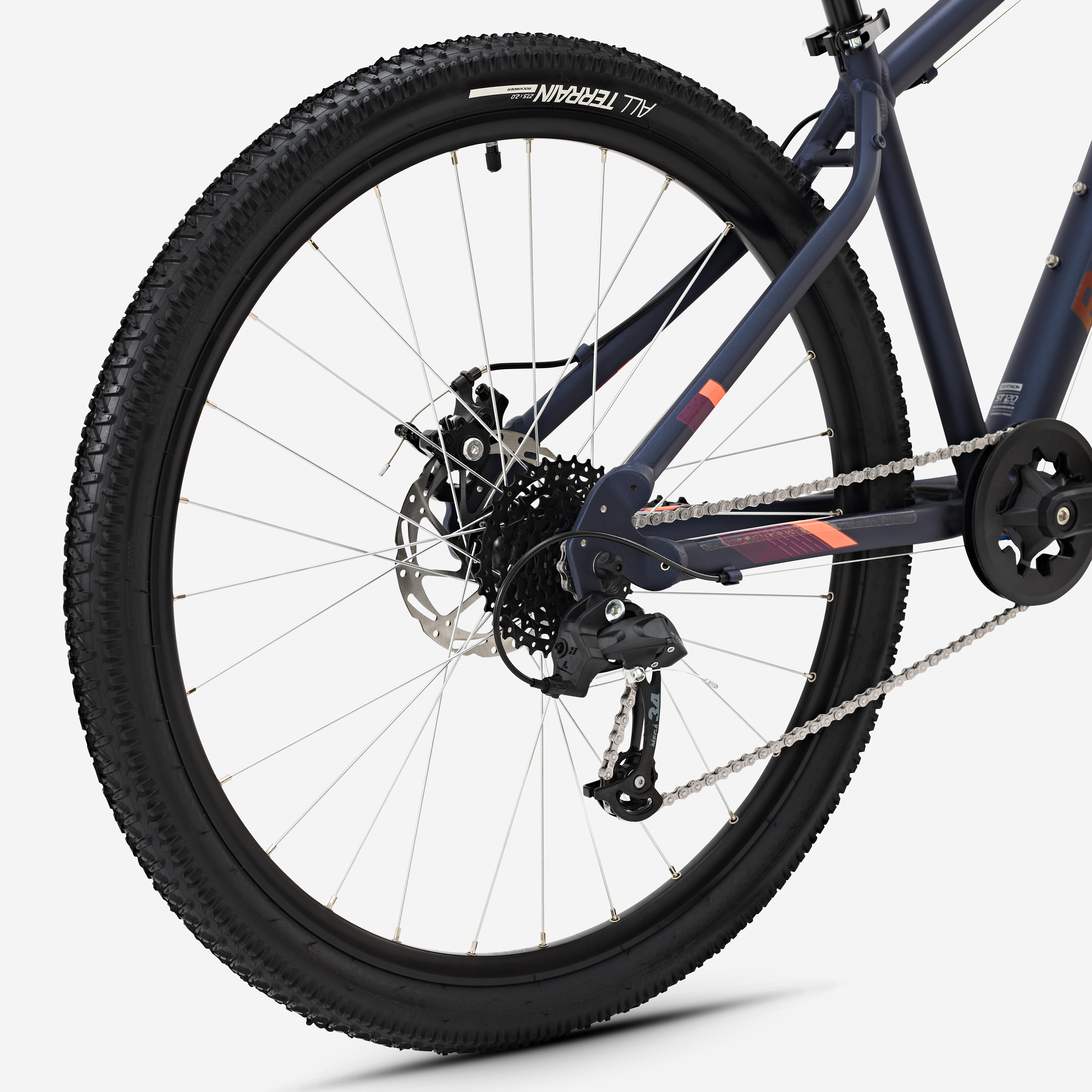 Women's Disc Mountain Bike - ST 120 Blue/Pink - ROCKRIDER