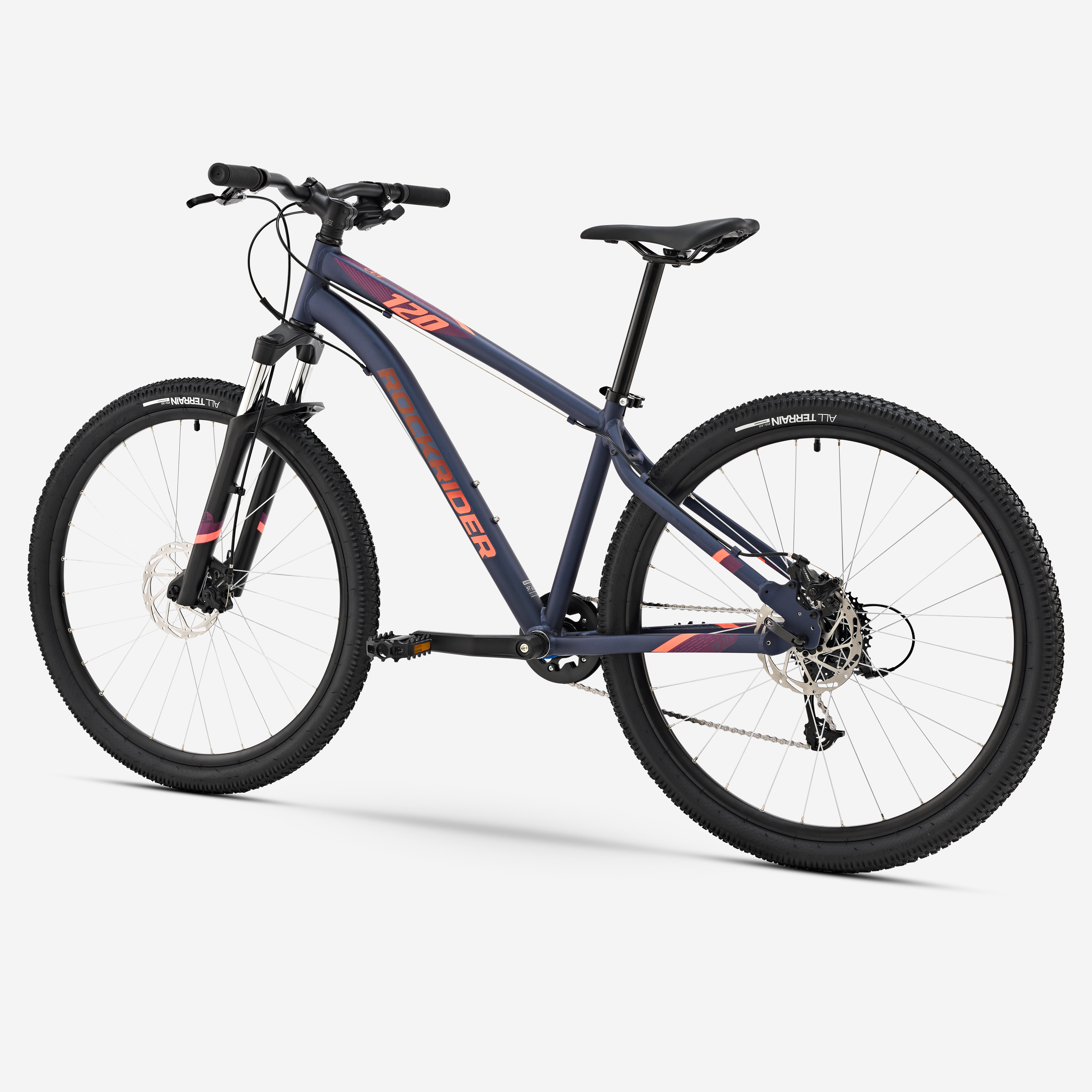 Women's Disc Mountain Bike - ST 120 Blue/Pink - ROCKRIDER