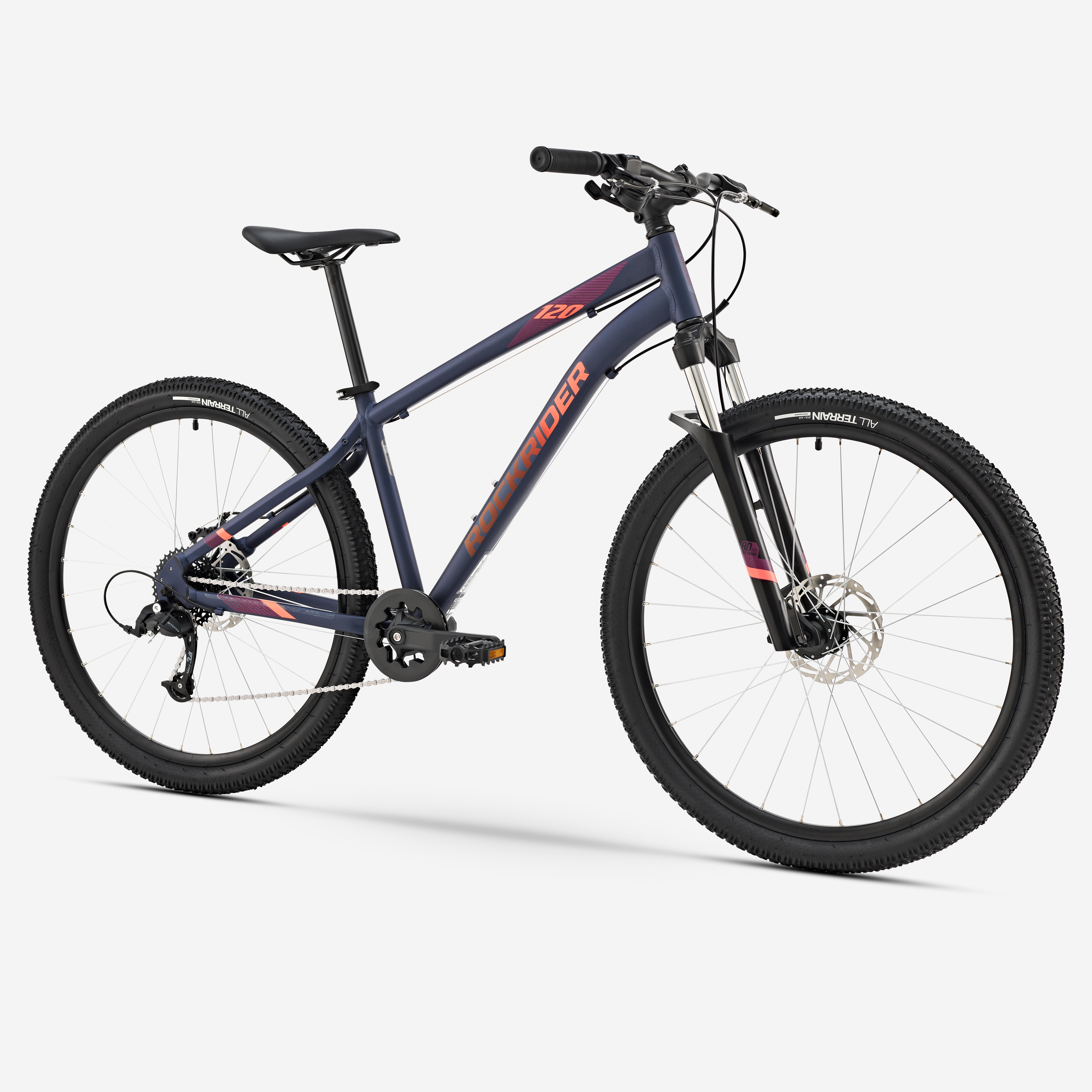 Women's Disc Mountain Bike - ST 120 Blue/Pink - ROCKRIDER