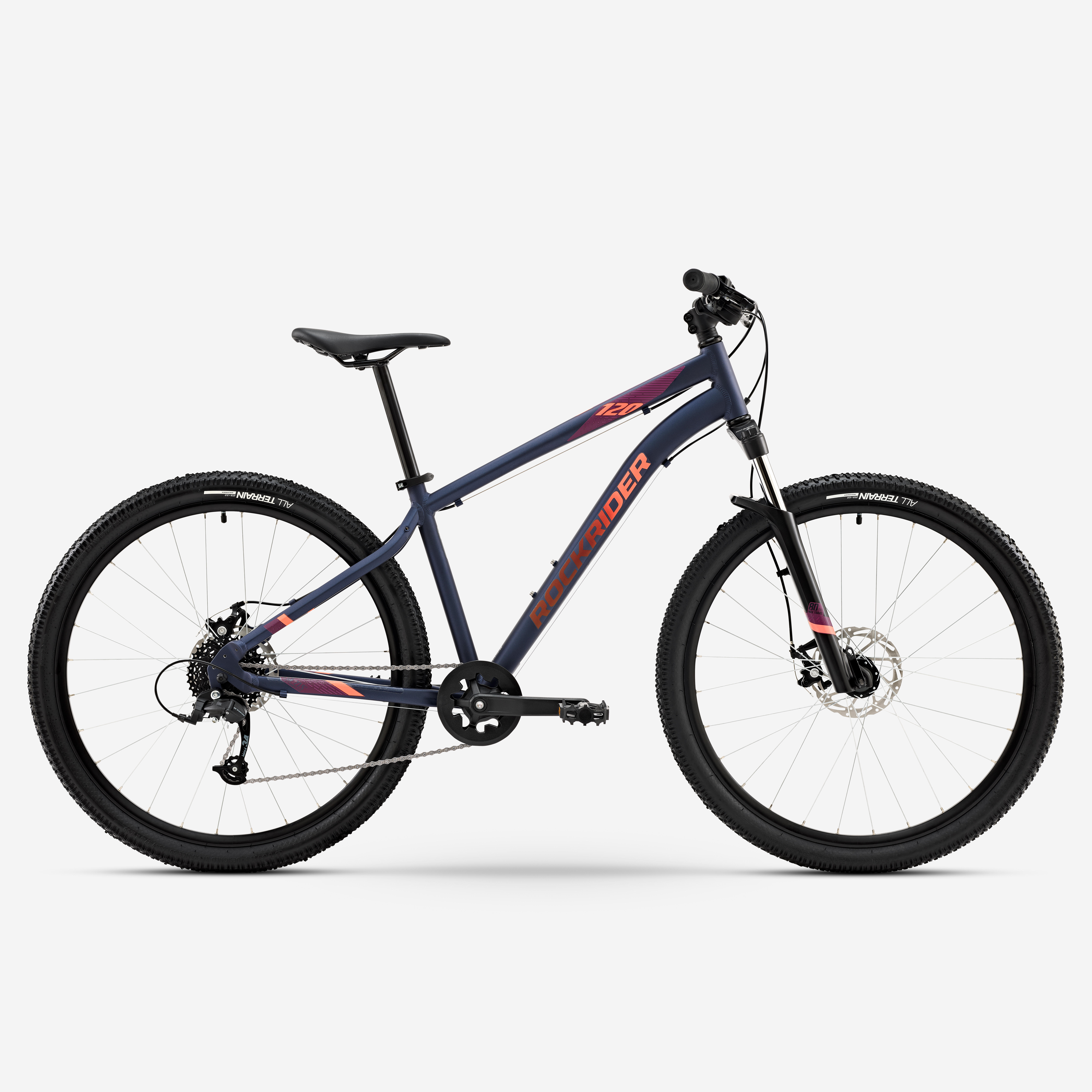 Women's Disc Mountain Bike - ST 120 Blue/Pink - ROCKRIDER