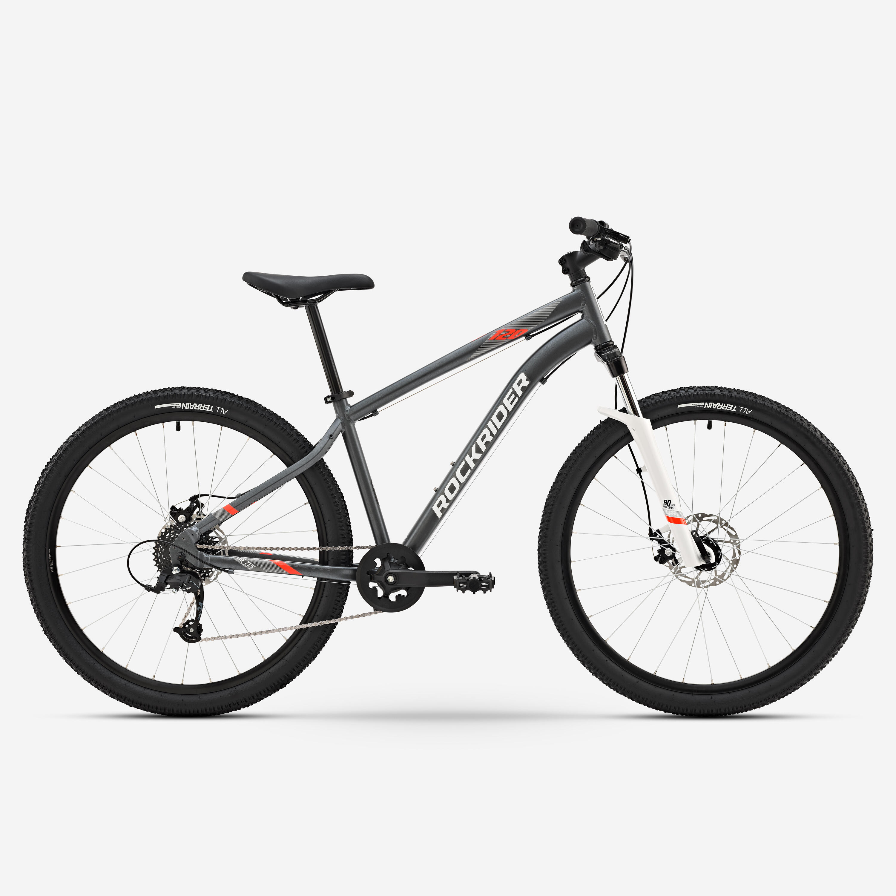 ROCKRIDER MTB ST 120 grijs oranje 27.5 inch