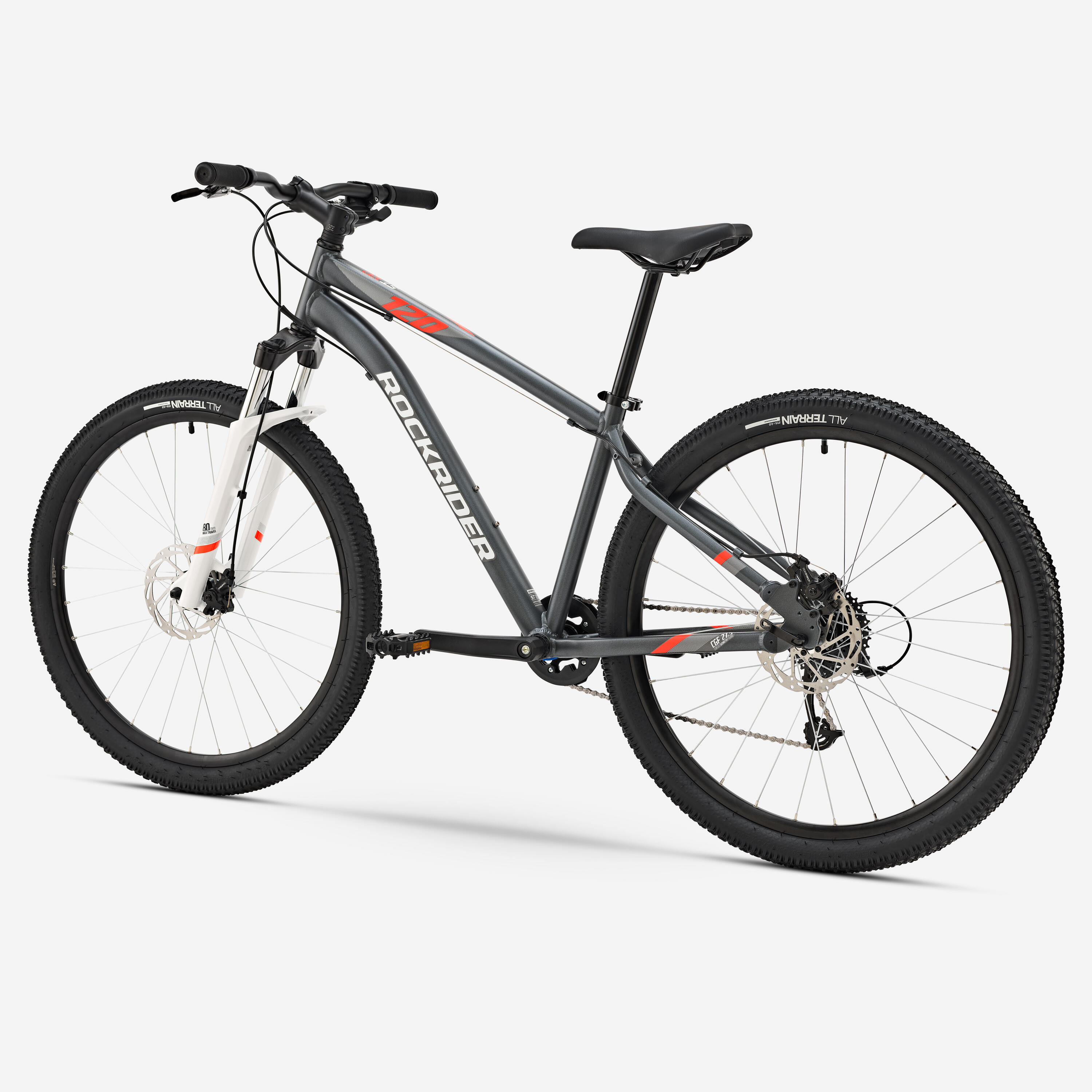 Vélo vtt randonnee st 120 gris orange 27,5" 3/9
