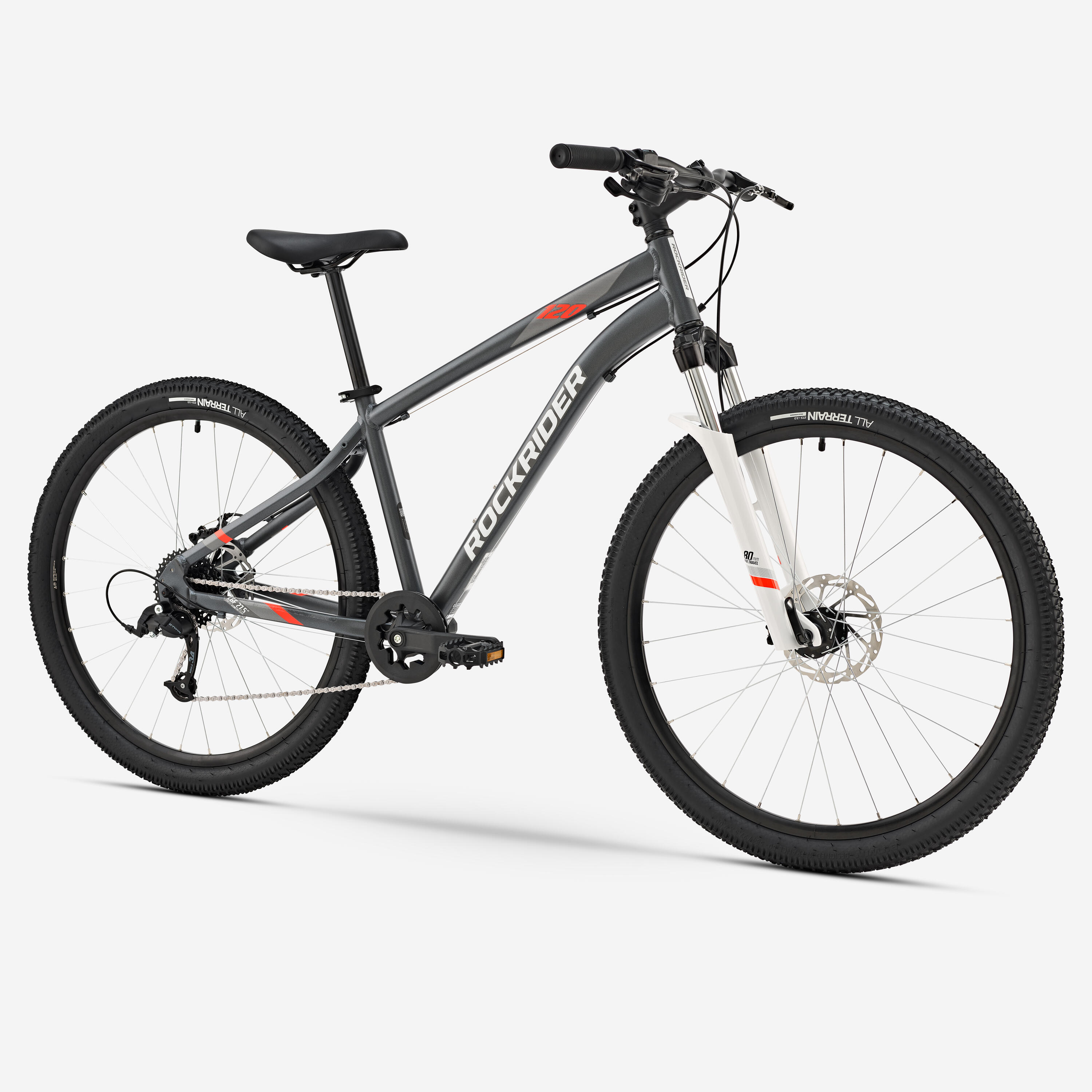 Vélo vtt randonnee st 120 gris orange 27,5" 2/9