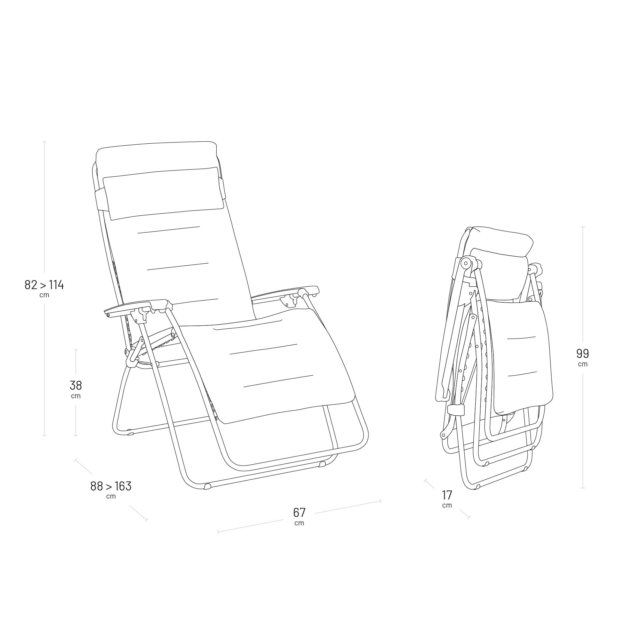 Fauteuil long Lafuma Relax Comfort pour le camping 4/8