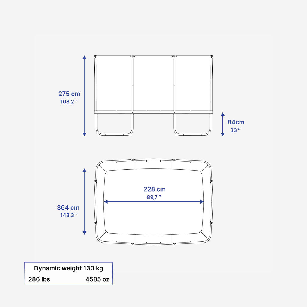 Rectangular Trampoline with Safety Net 520