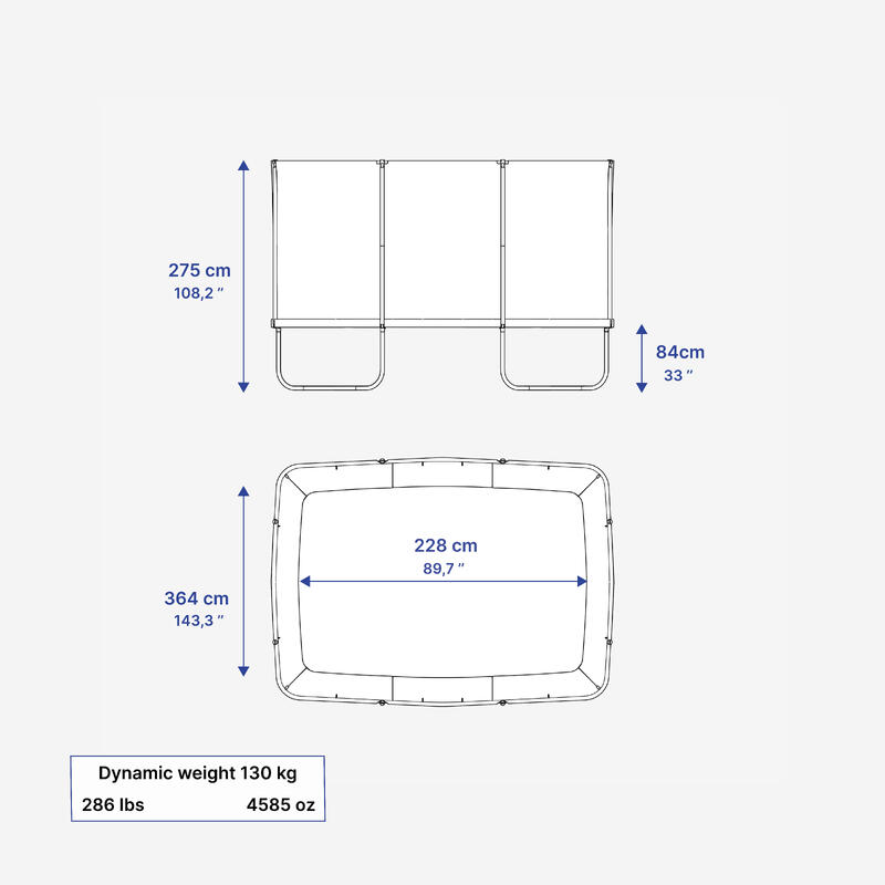 Trampolína Rectangular 520 s ochrannou sítí
