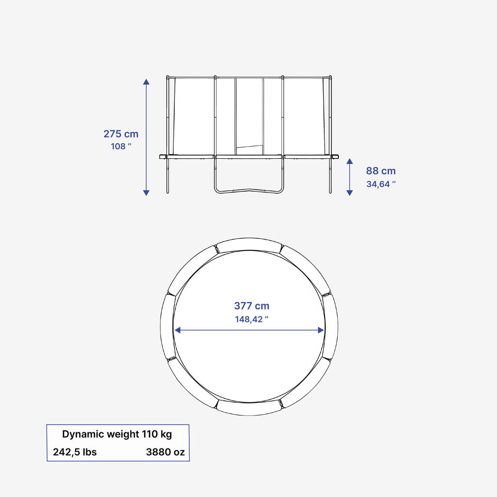 Trampoline 420 with Safety Net - Tool-Free Assembly