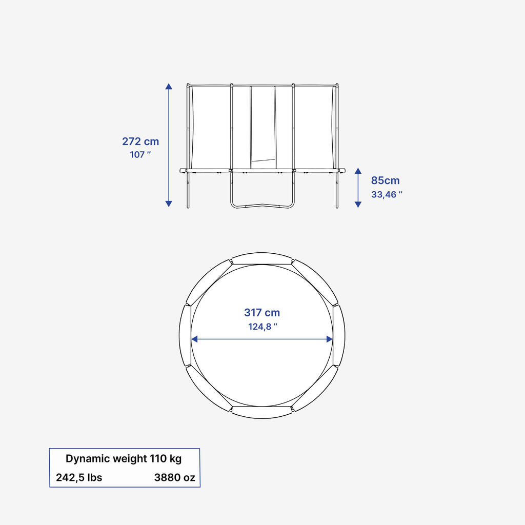 Trampoline 360 with Netting - Tool-Free Design
