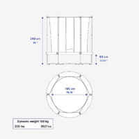 Trampoline 240 with Netting - Tool-Free Design
