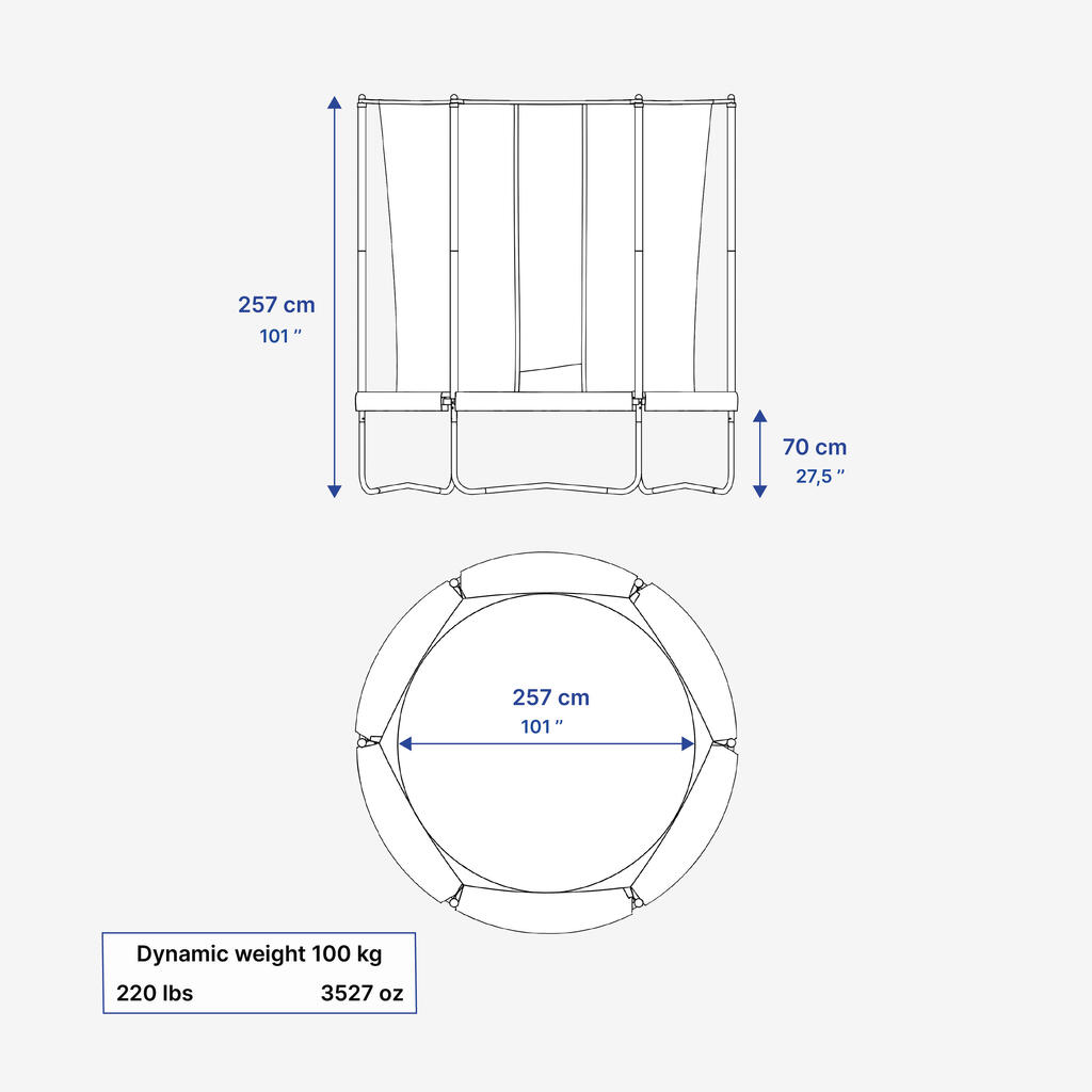 Trampoline 300 avec filet de protection - montage sans outil
