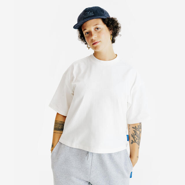 Camiseta crop mujer, blanco