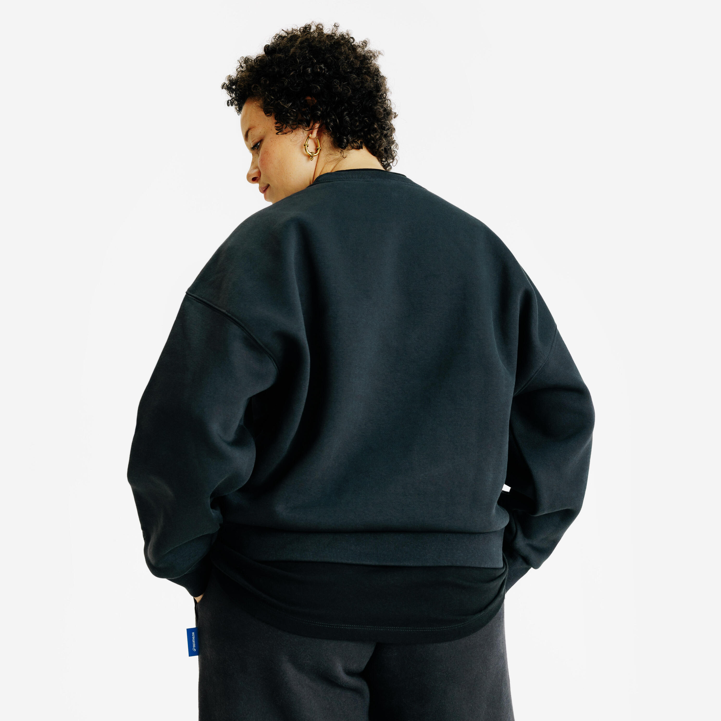 Sweat col rond femme, Elementals, noir 4/5