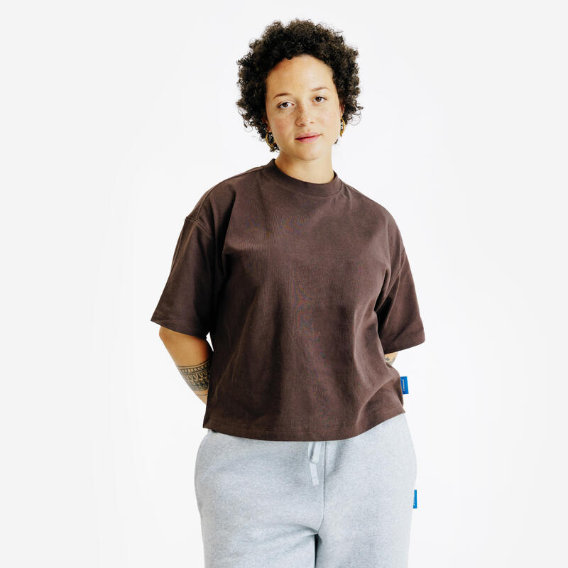 Tricou crop top mov damă