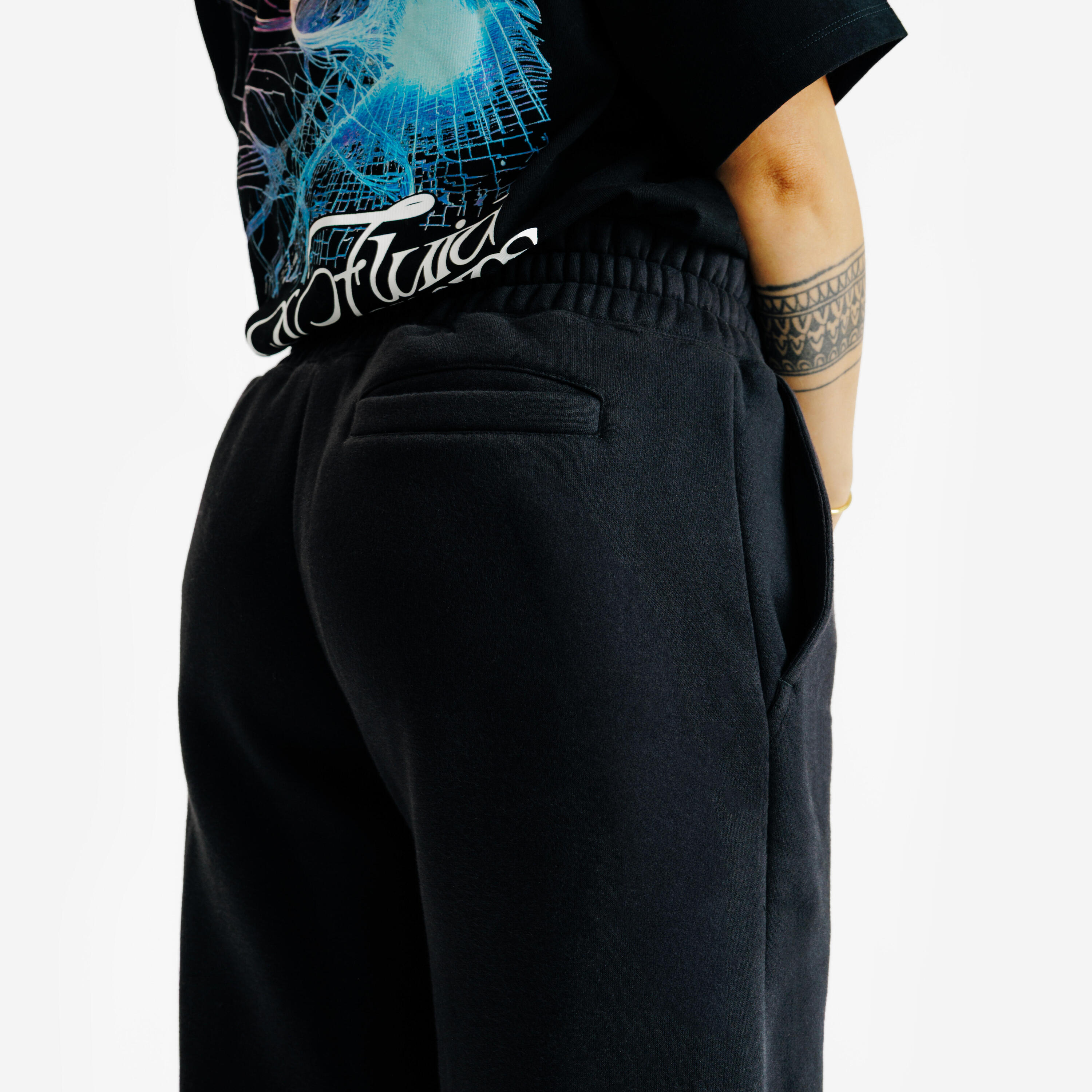 Pantalon jogging droit femme, Elementals, noir 5/6
