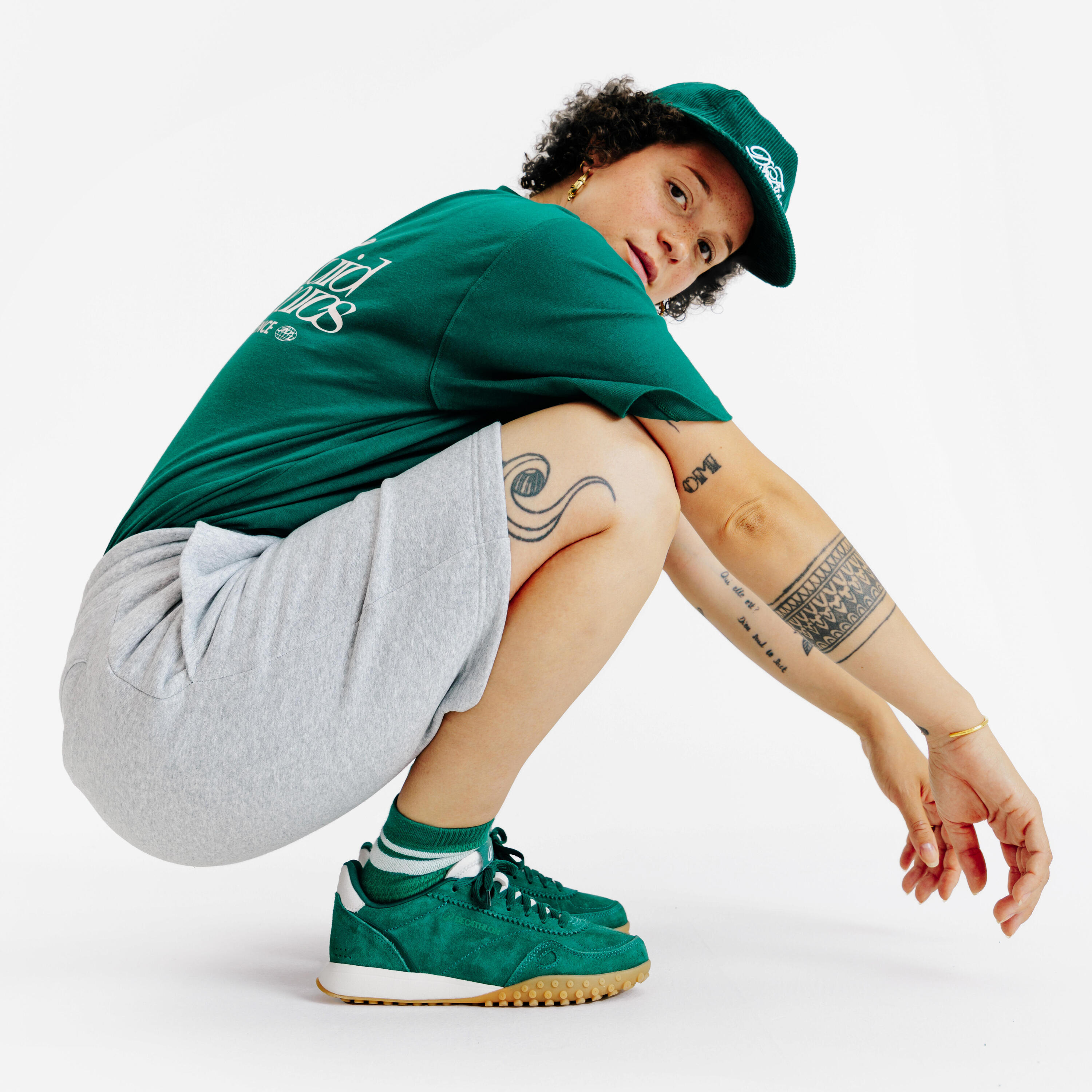 Baskets en daim femme RL70 vert 8/8