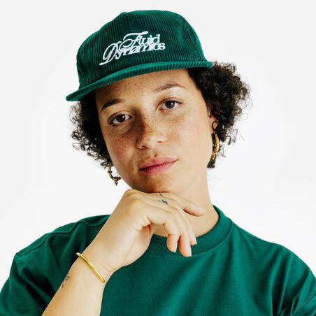 Кепка вельветова 6-панельна Зелена і Чорна