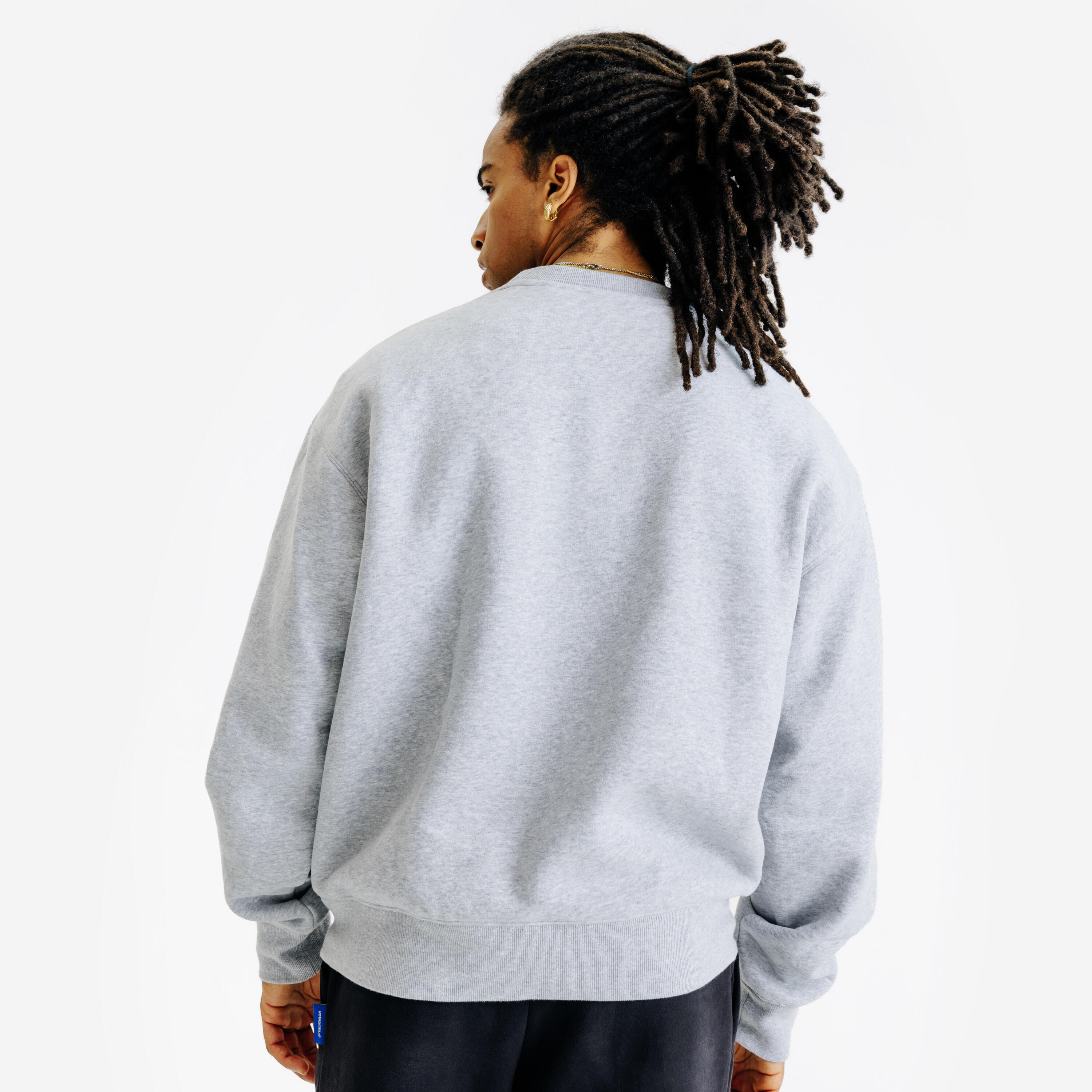 Felpa uomo ELEMENTALS girocollo oversize pesante grigio melange 6/7